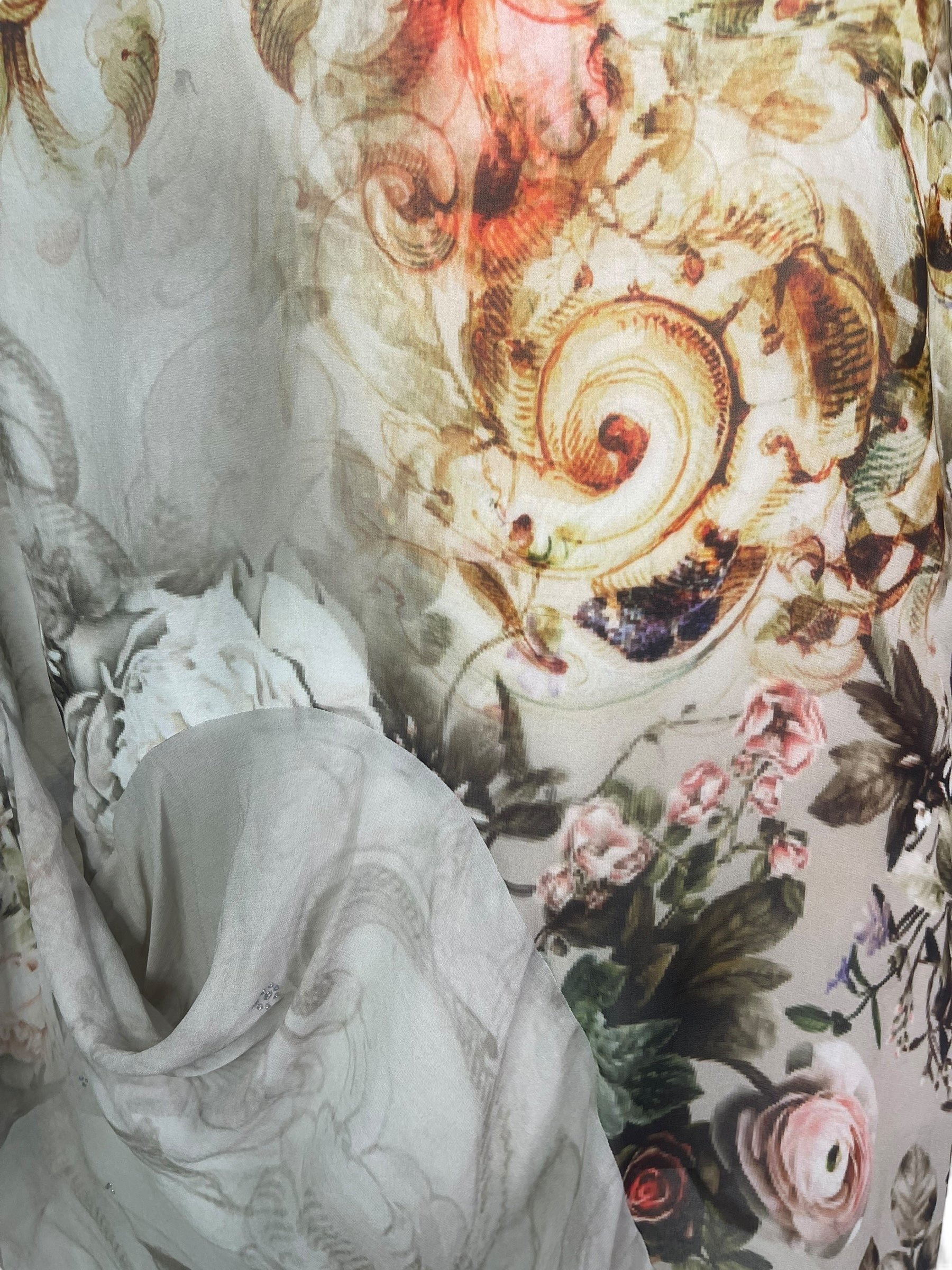 PRG7956 Sheer Avatar Pure Silk Self Pocket Tunic Dress