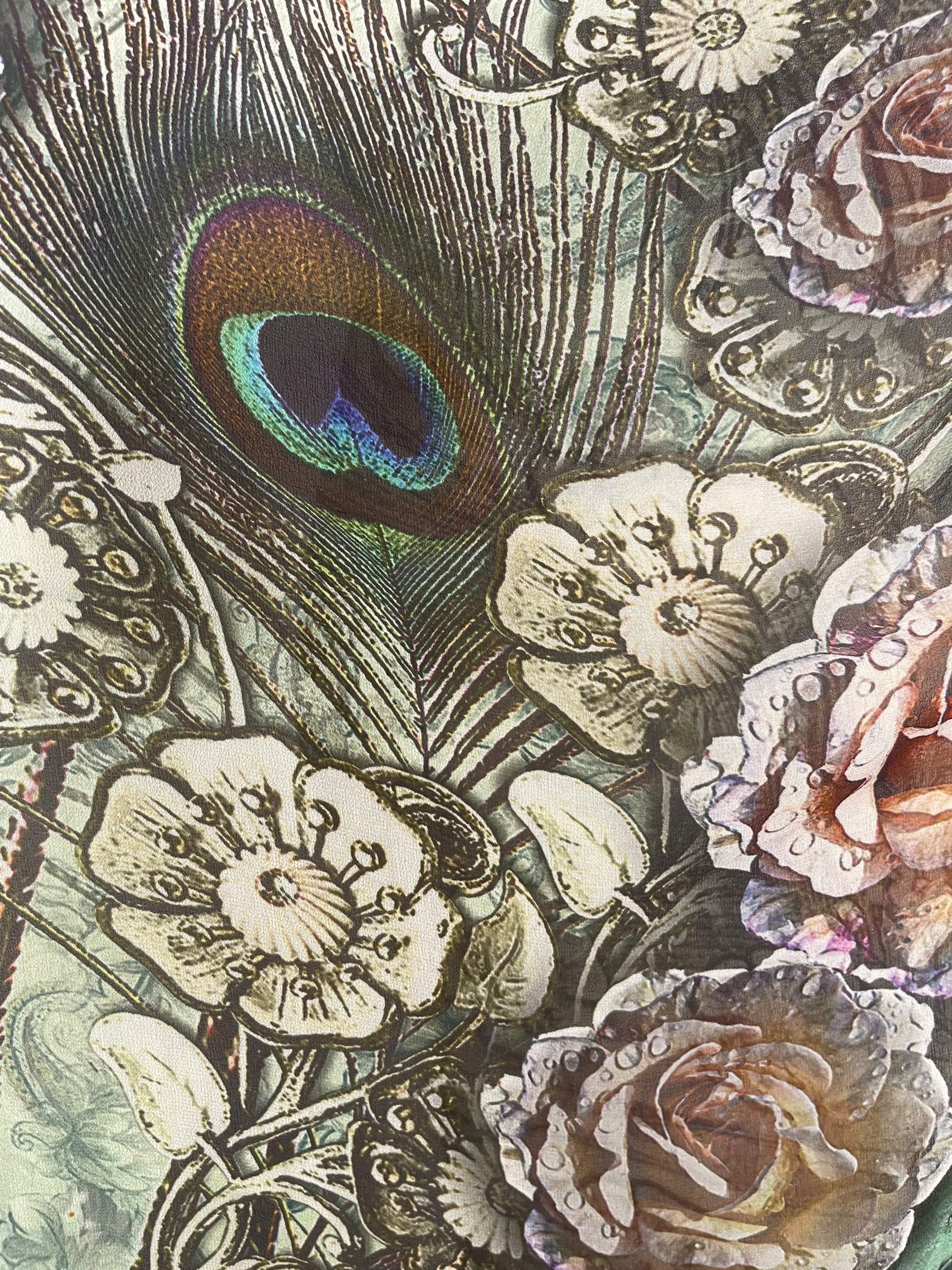 PRG8587 Sheer Avatar Pure Silk Short Kaftan Tunic with Slits