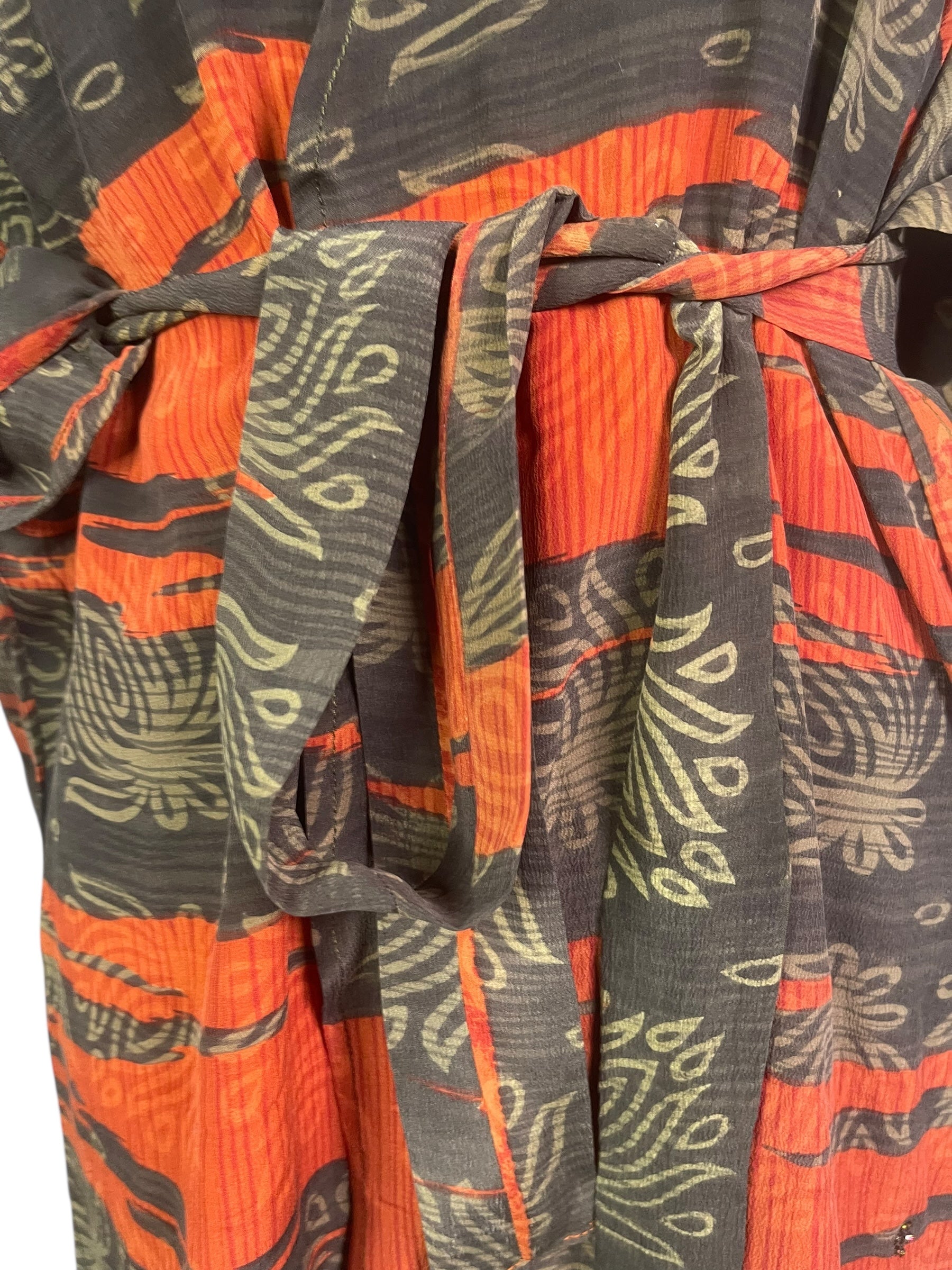 PRC8505 Wabi Sabi Pure Silk Kimono-Sleeved Jacket with Belt