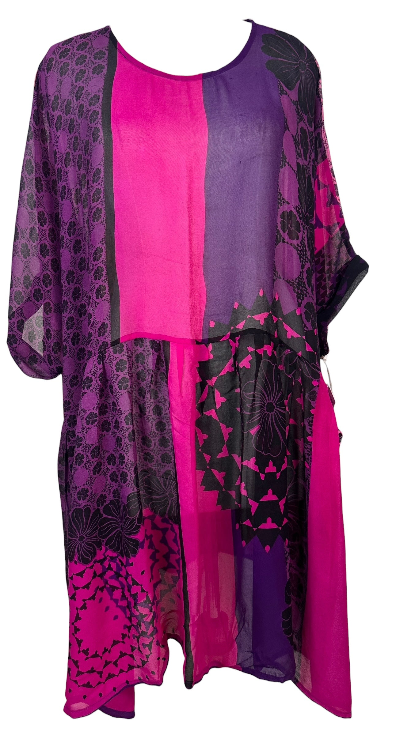 PRG8417 Sheer Avatar Pure Silk Boxy Babydoll Dress