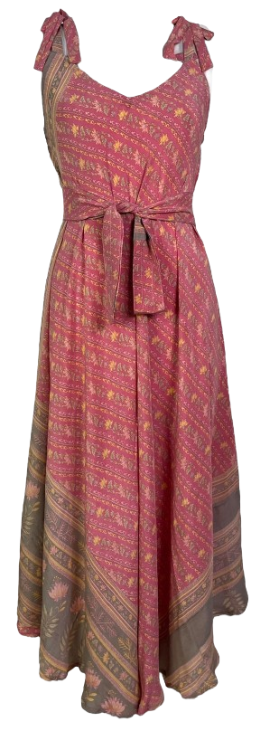 PRC7231 Avatar Pure Silk Maxi Dress with Belt