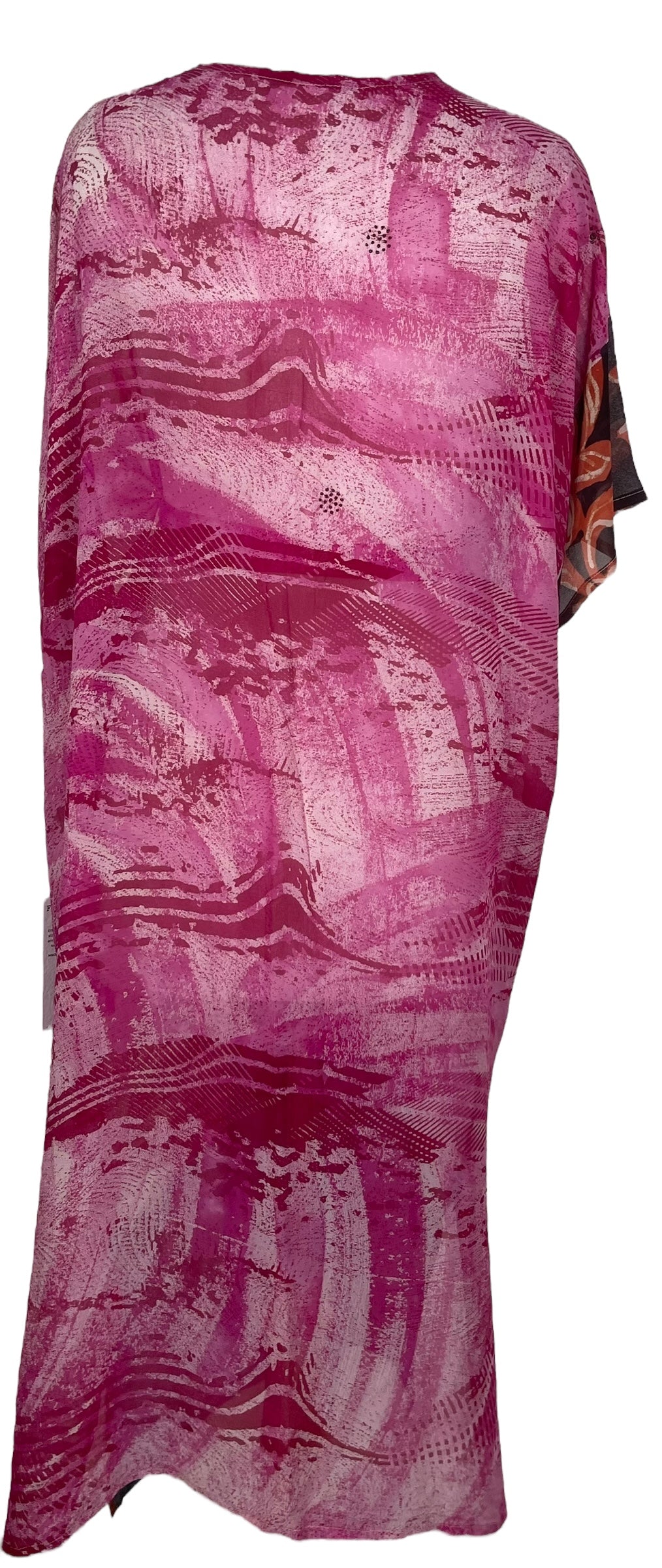 PRG7651 Sheer Avatar Long Pure Silk Kimono Sleeved Duster with Belt