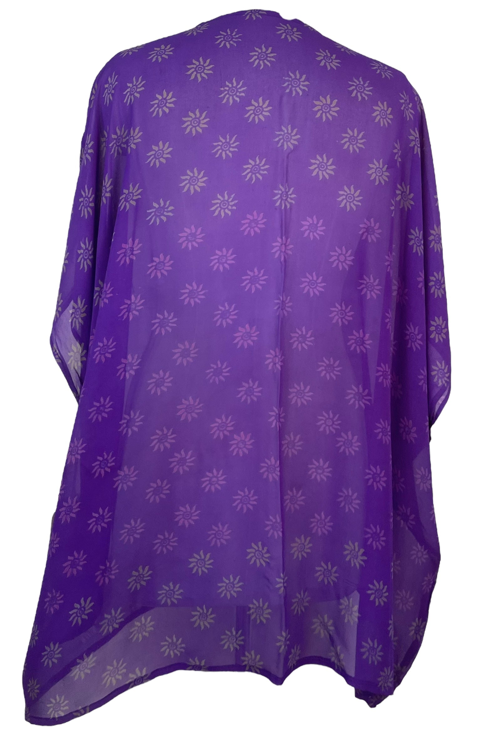 PRG7355 Sheer Wabi Sabi Pure Silk Short Kaftan Tunic With No Slits