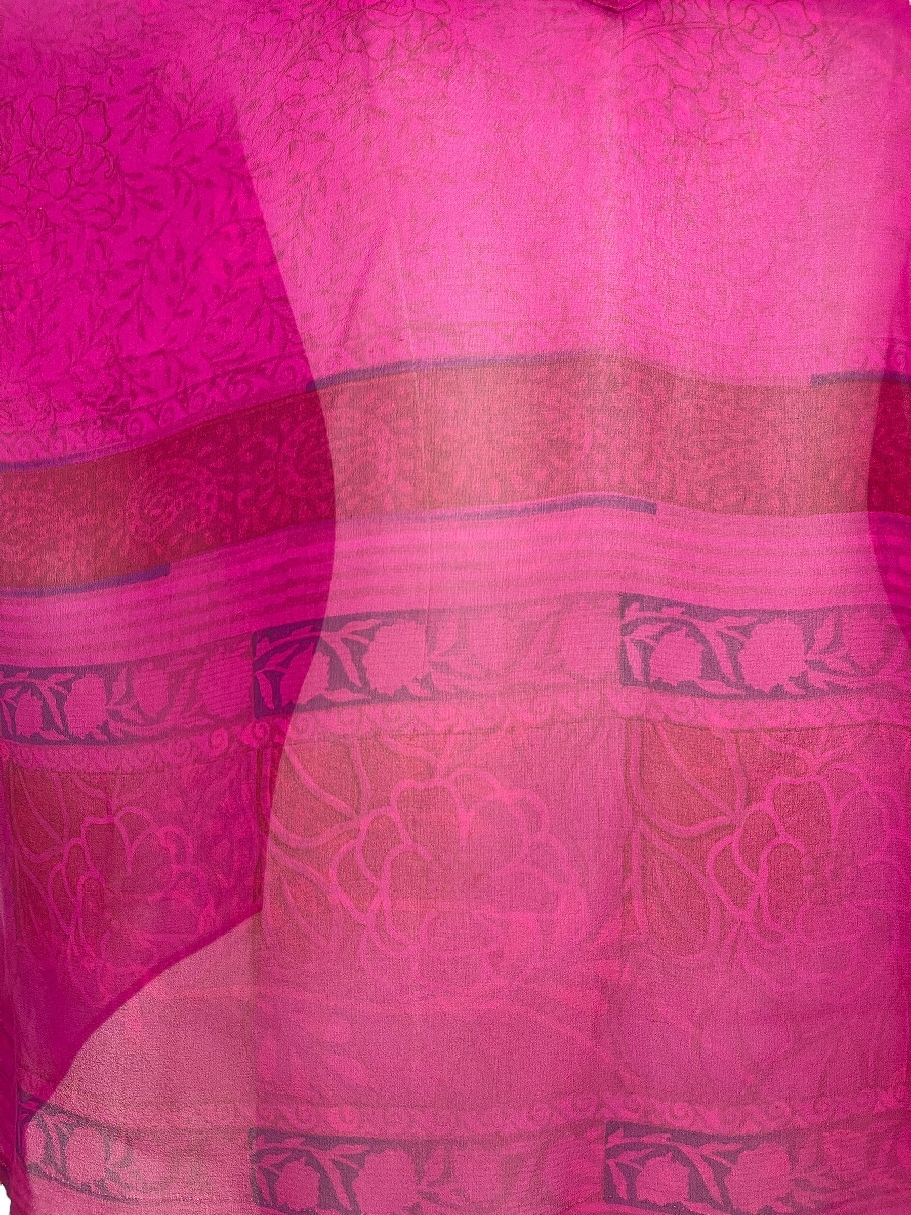 DEEANNS PRG8058 Sheer Avatar Pure Silk Long Tunic with Side Ties