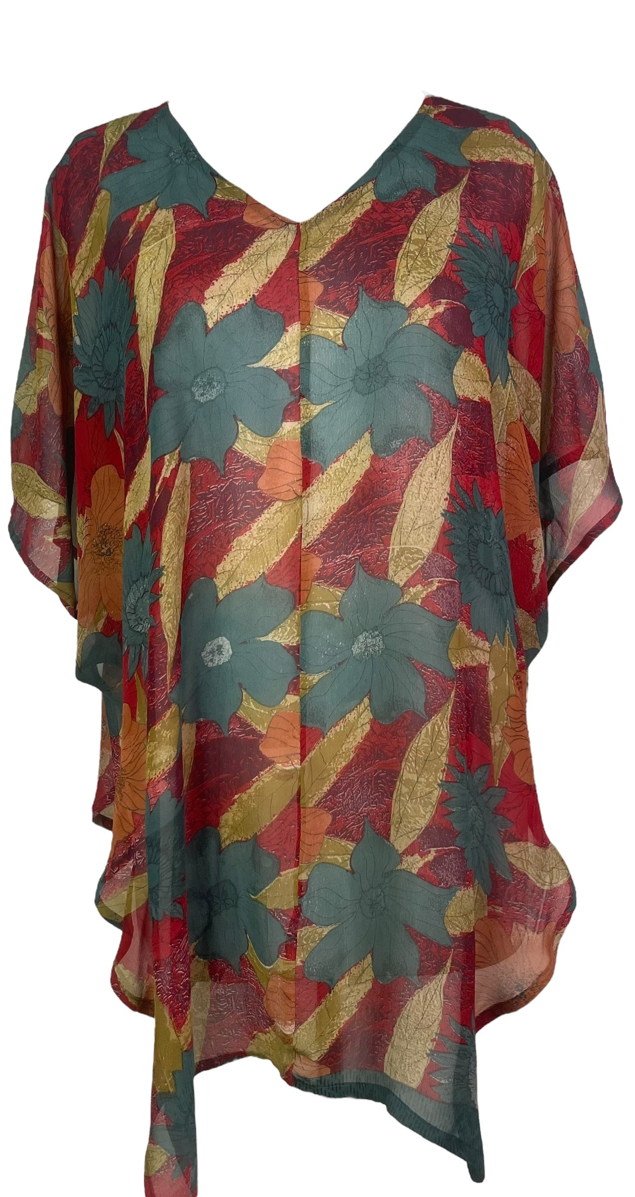 PRG8120 Sheer Avatar Pure Silk Waterfall Top