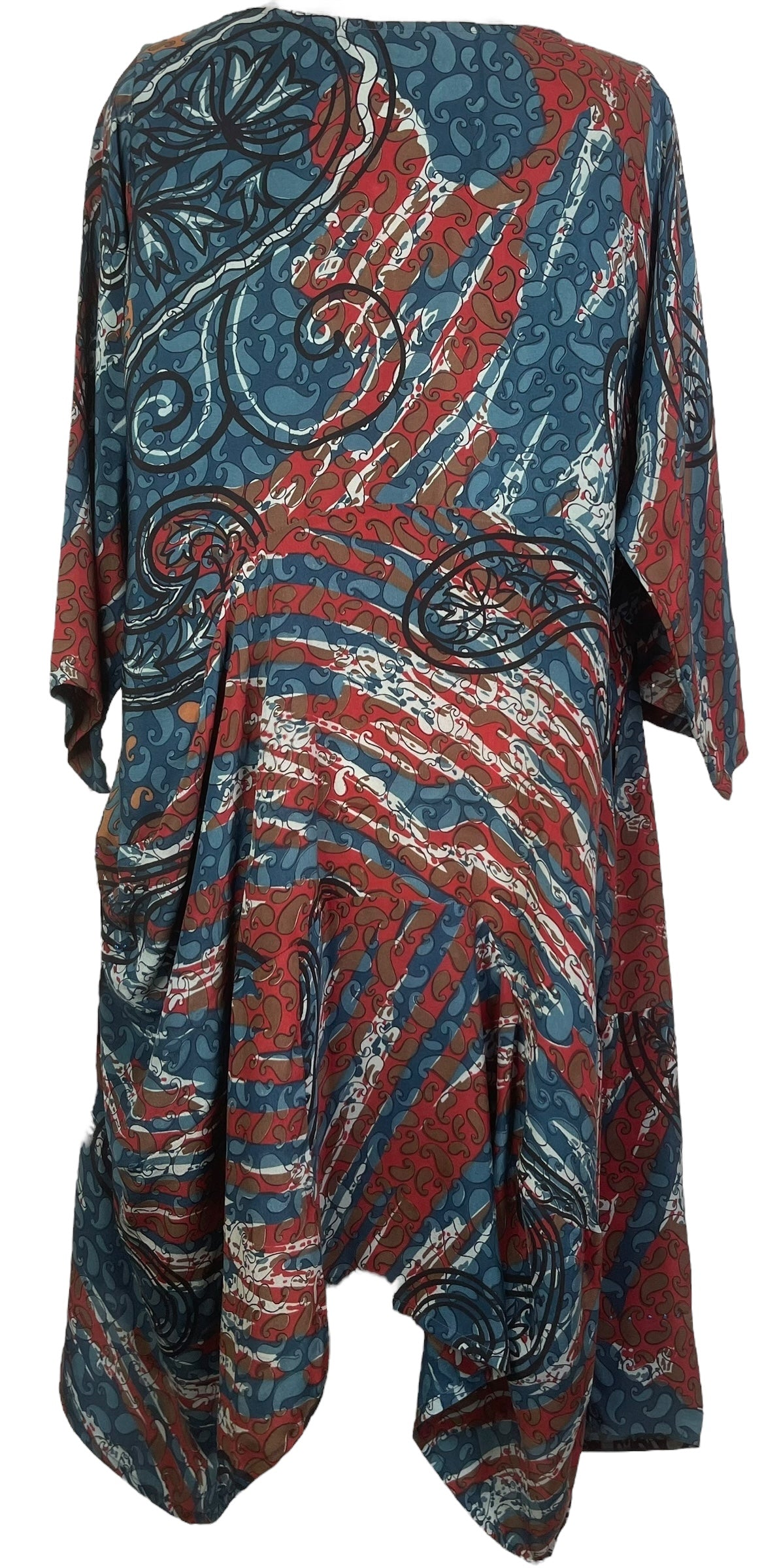 PRC7818 Wabi Sabi Pure Silk Sculptural Long Tunic Dress