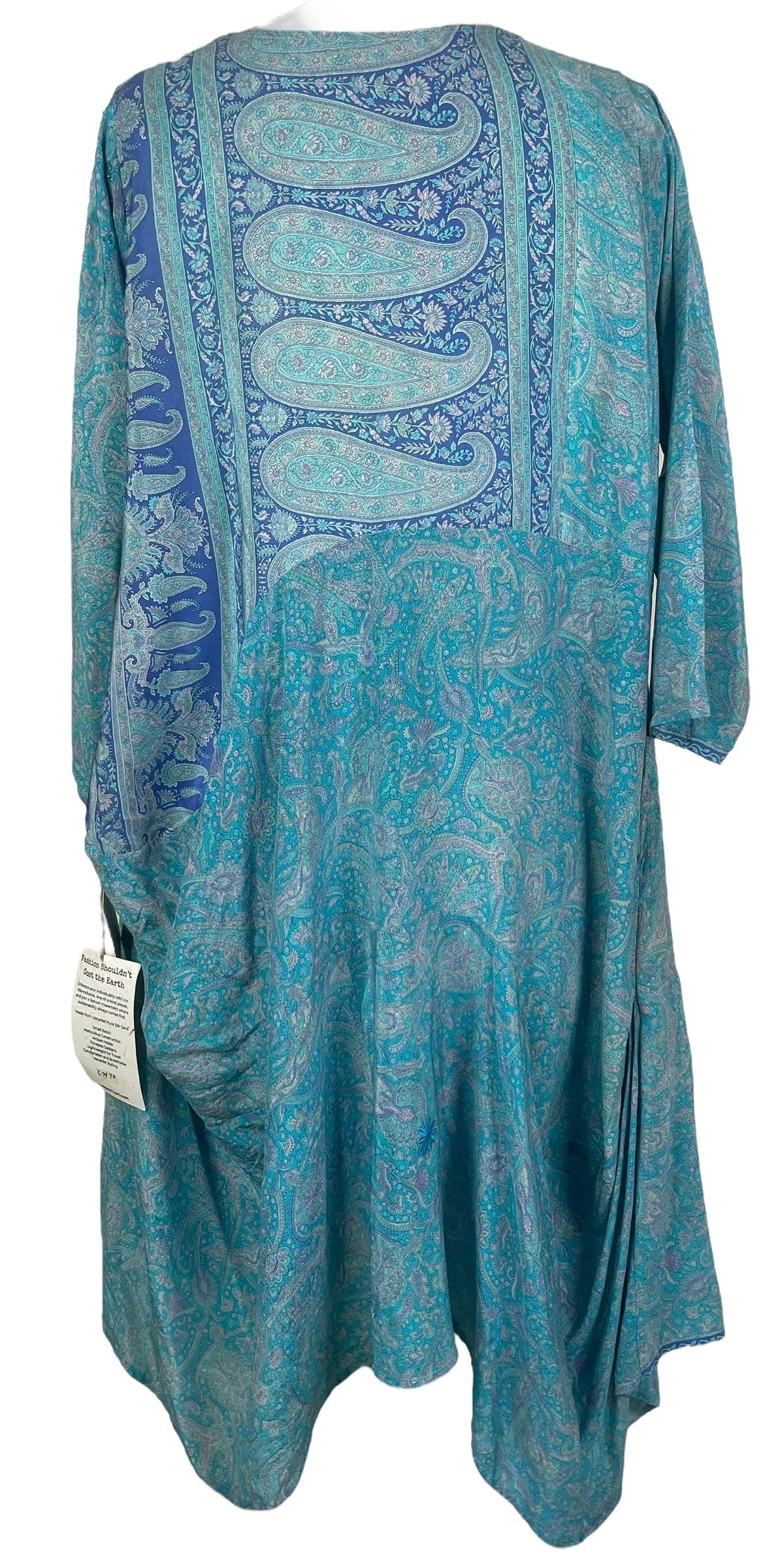 PRC7970 Avatar Pure Silk Sculptural Long Tunic Dress