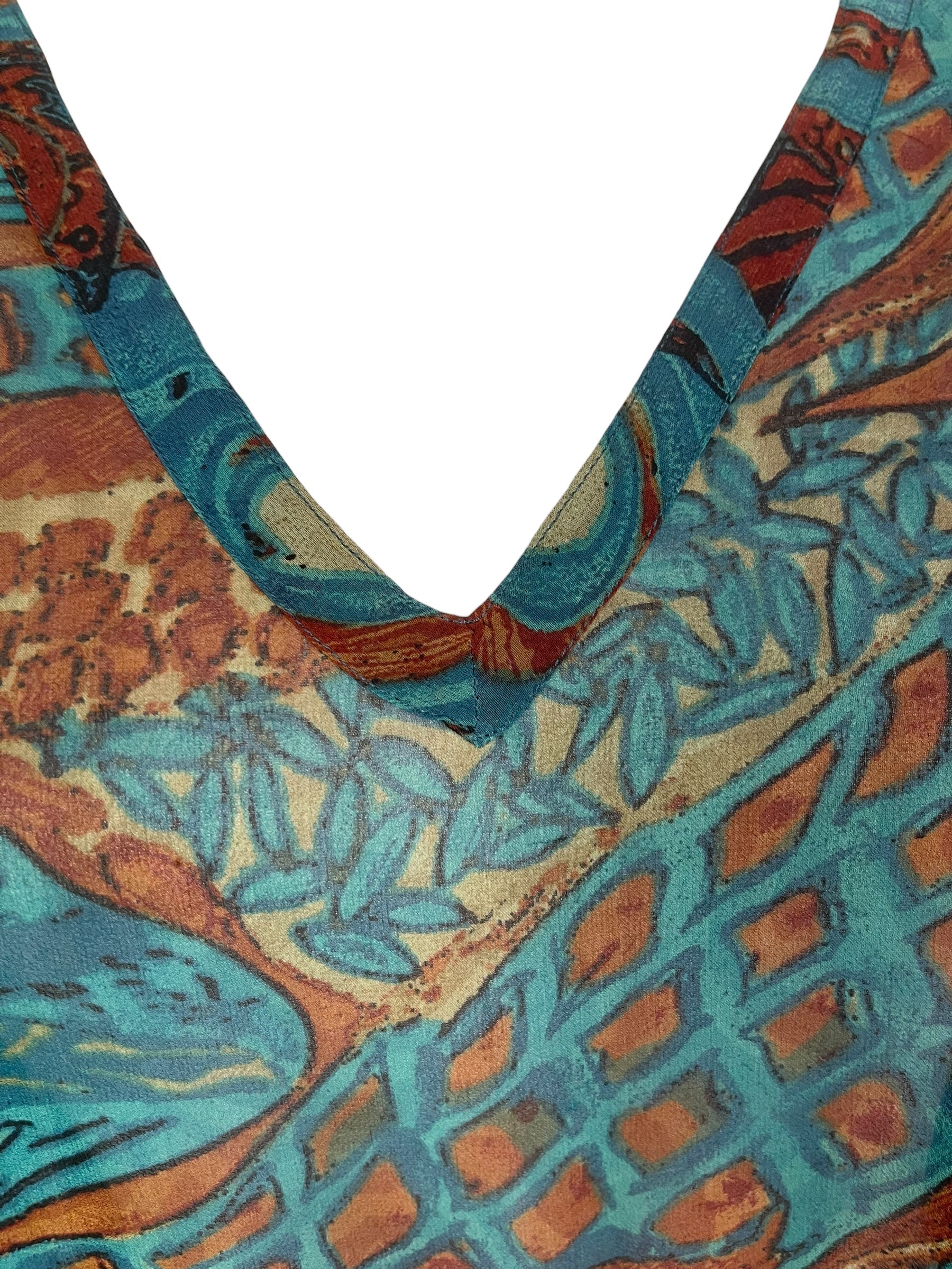 PRG8443 Wabi Sabi Pure Silk Long Tunic with Side Ties