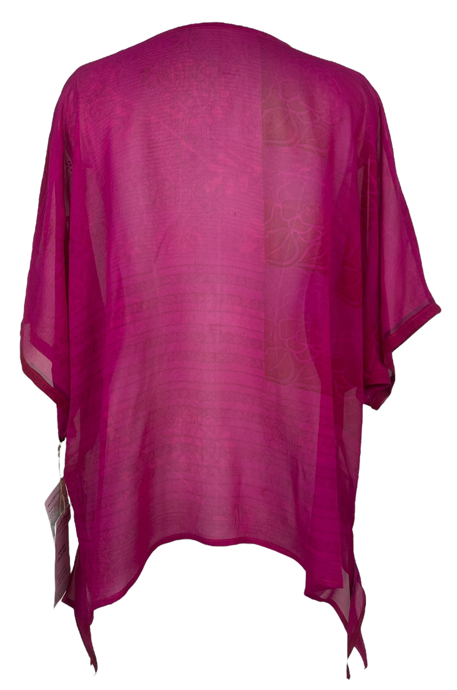DEEANNS PRG8058 Sheer Avatar Pure Silk Long Tunic with Side Ties