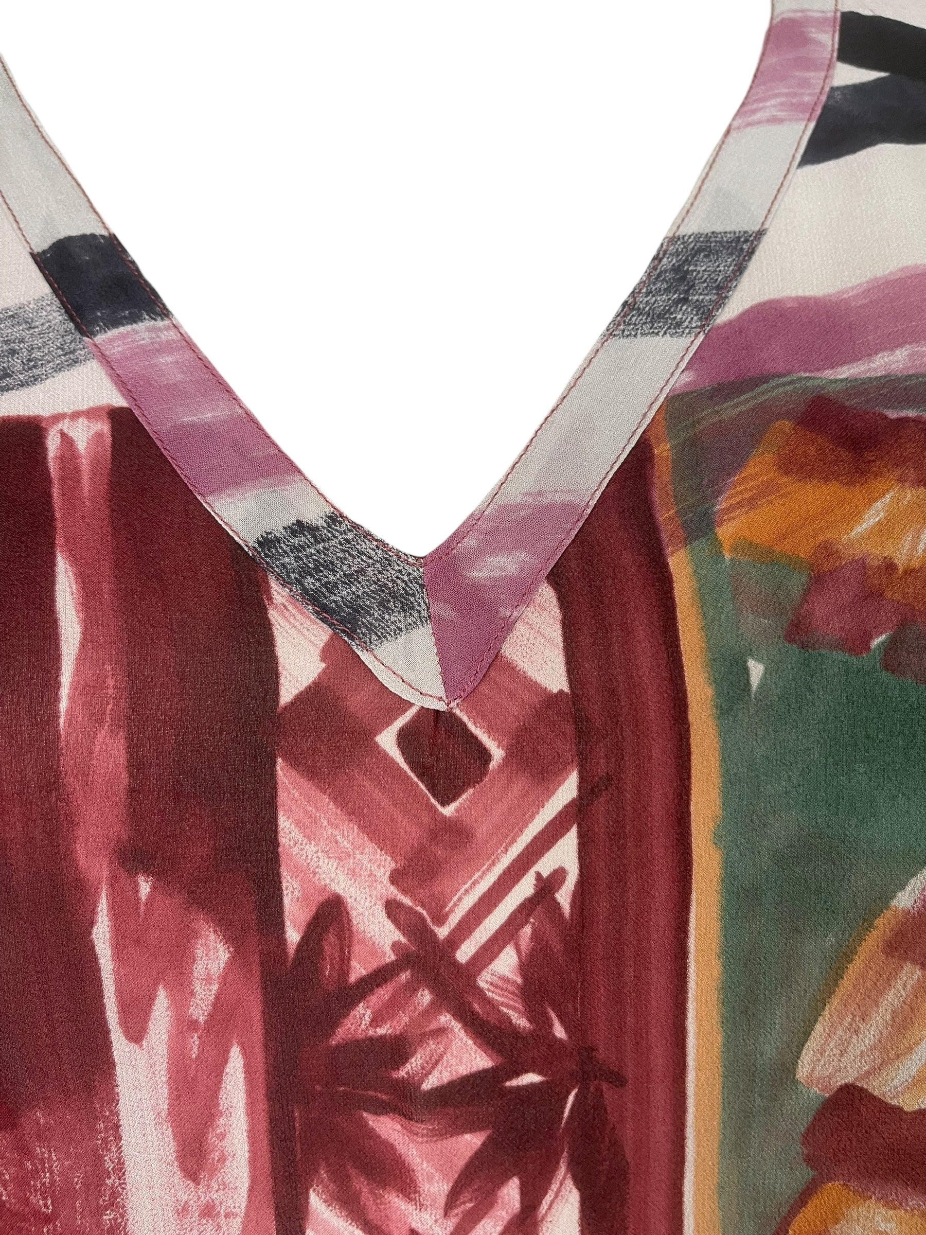 PREVIEW PRG8563 Sheer Avatar Pure Silk Midi Length Kaftan by MARCH2026 – Handmade ethical Midi Length Kaftan from sariKNOTsari using upcycled silk. Designed in Canada for travel and slow fashion, loved from Toronto to LA to Sydney.