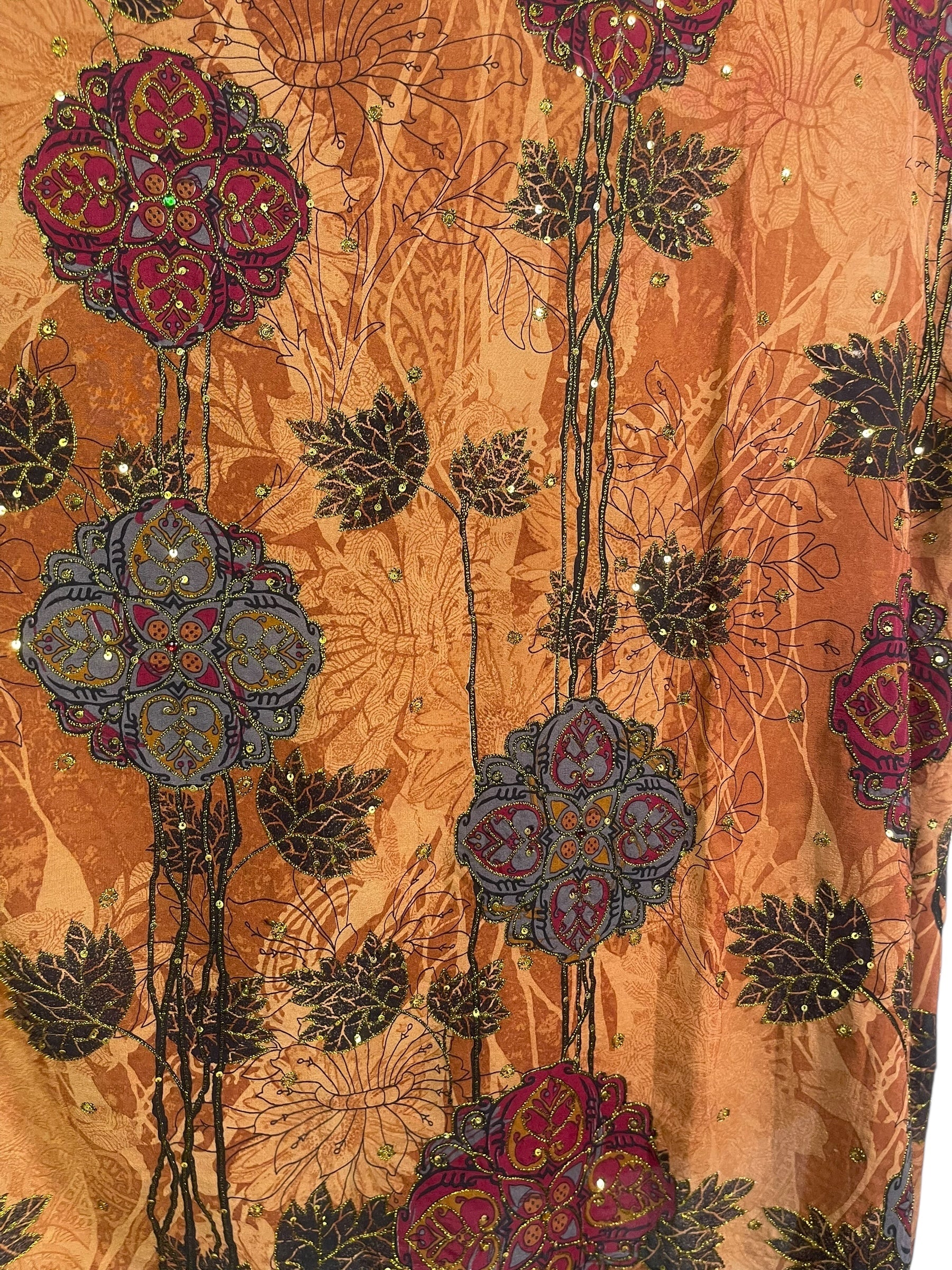 PRC8297 Avatar Pure Silk Short Kaftan Tunic with Slits