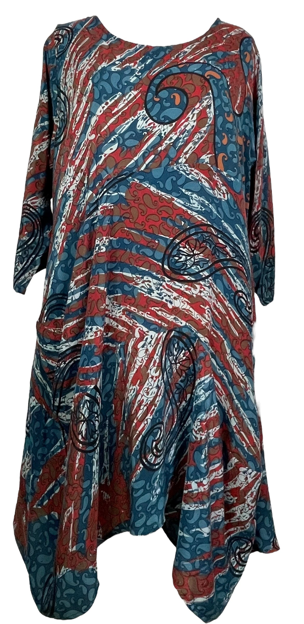 PRC7818 Wabi Sabi Pure Silk Sculptural Long Tunic Dress