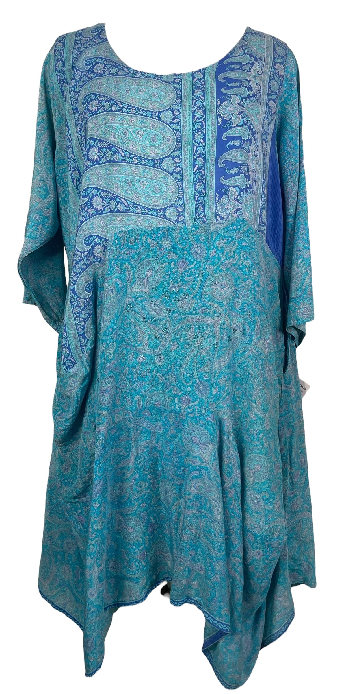 PRC7970 Avatar Pure Silk Sculptural Long Tunic Dress