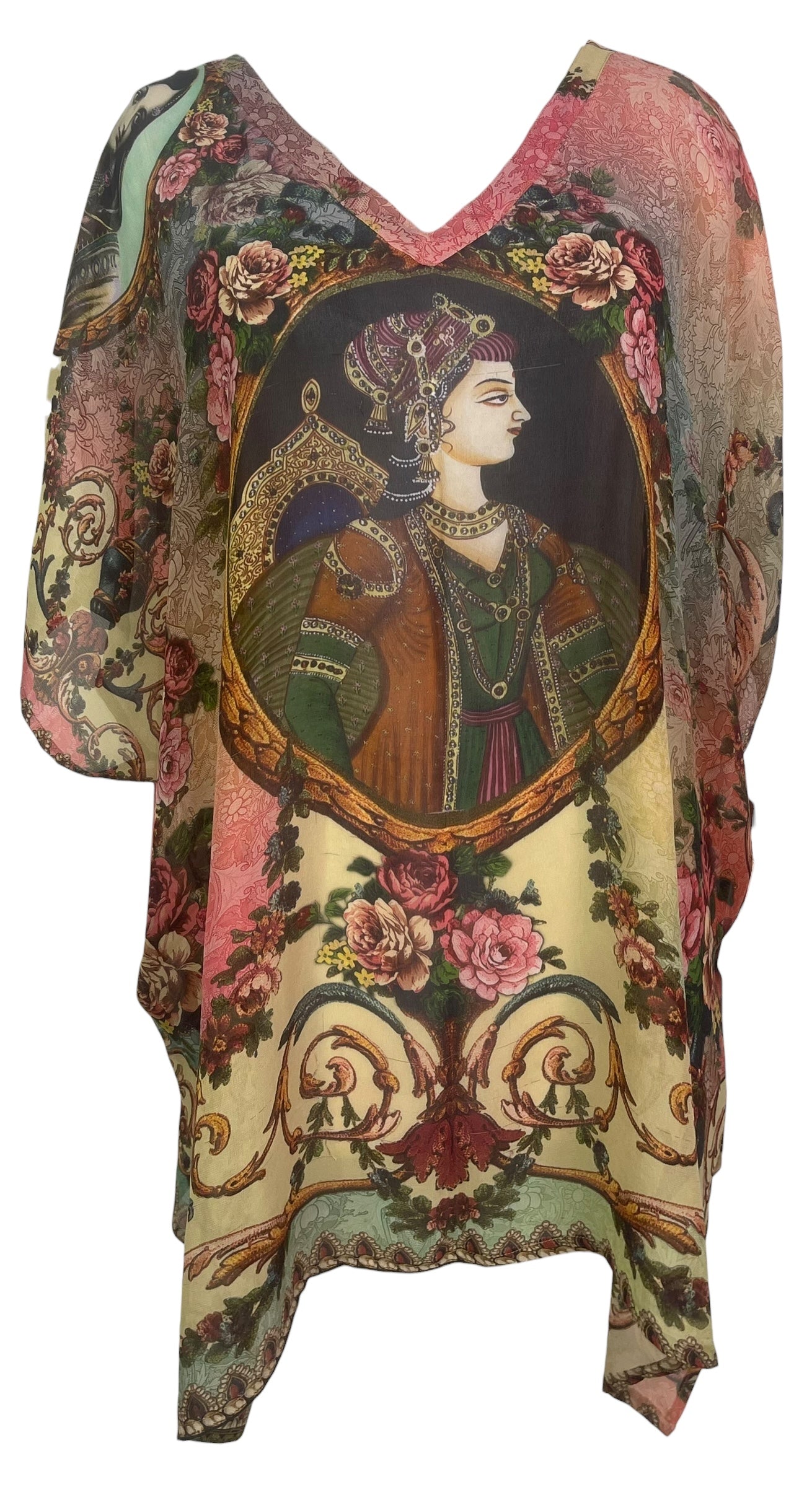 PREVIEW PRG8615 Sheer Wabi Sabi Pure Silk Short Kaftan Tunic With Slits