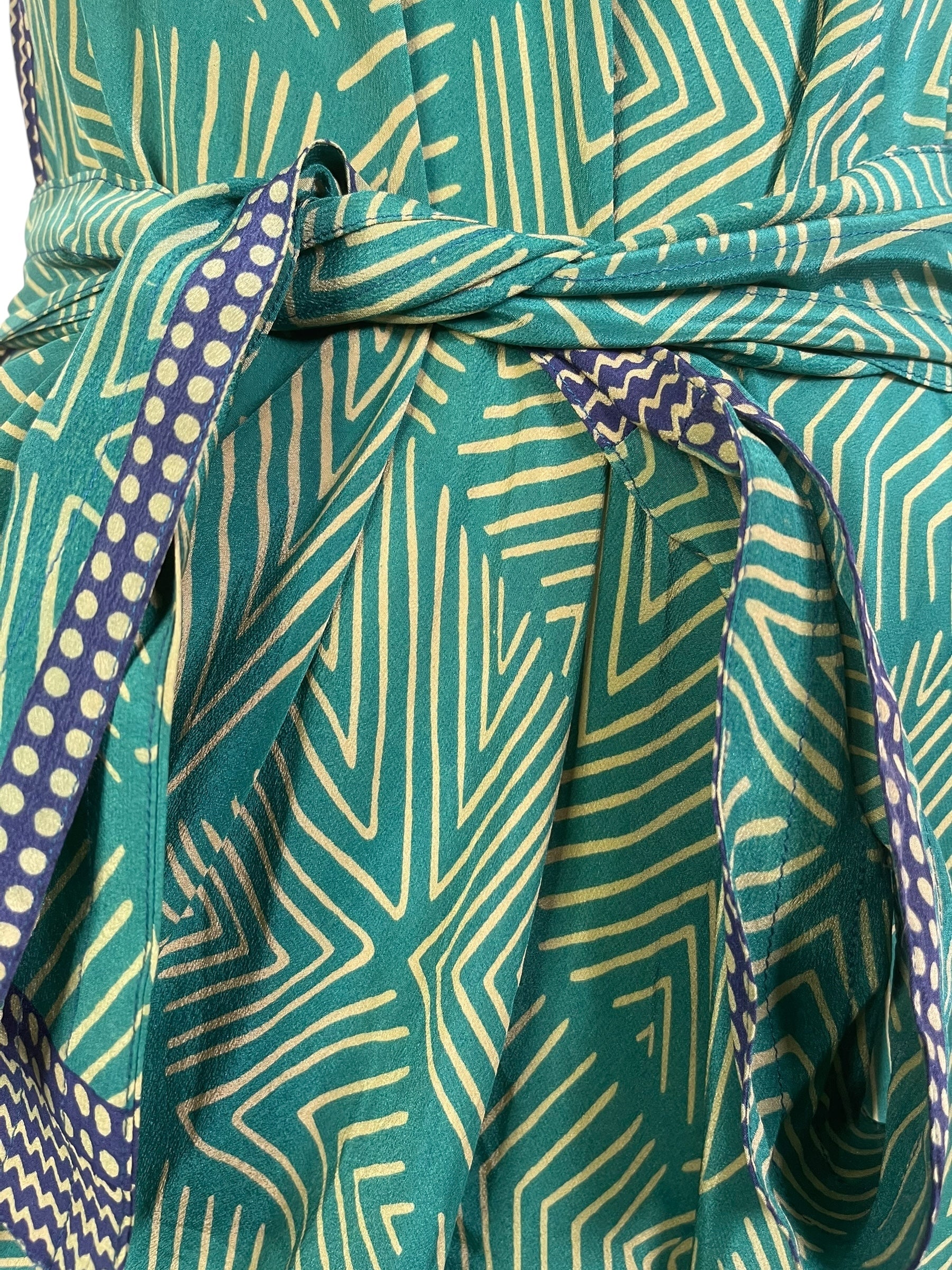 PRC7692 Wabi Sabi Pure Silk Maxi Dress with Belt