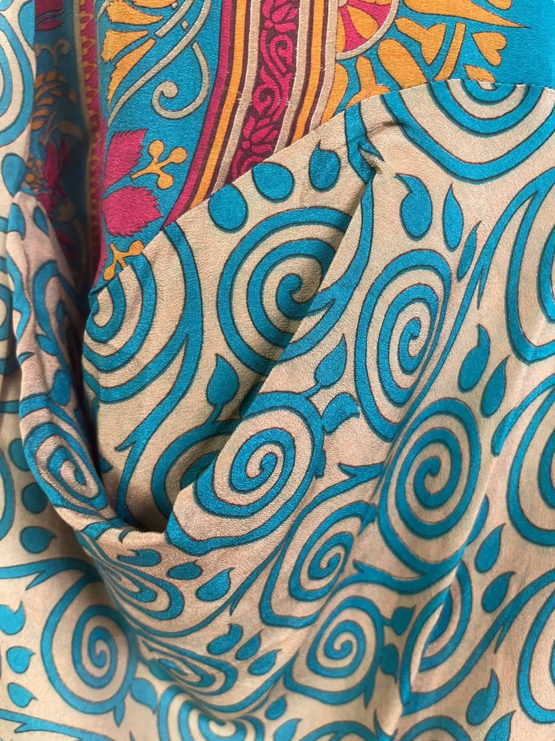 PRC7805 Avatar Pure Silk Self Pocket Tunic Dress