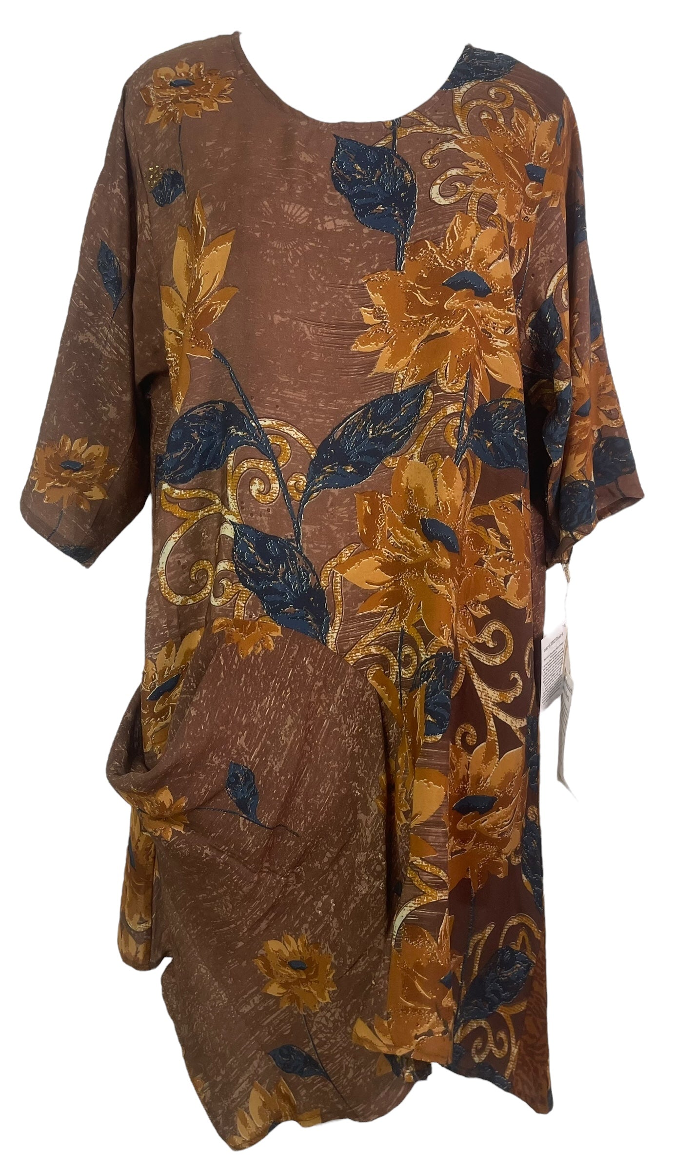 PRC7942 Avatar Pure Silk Self Pocket Tunic Dress