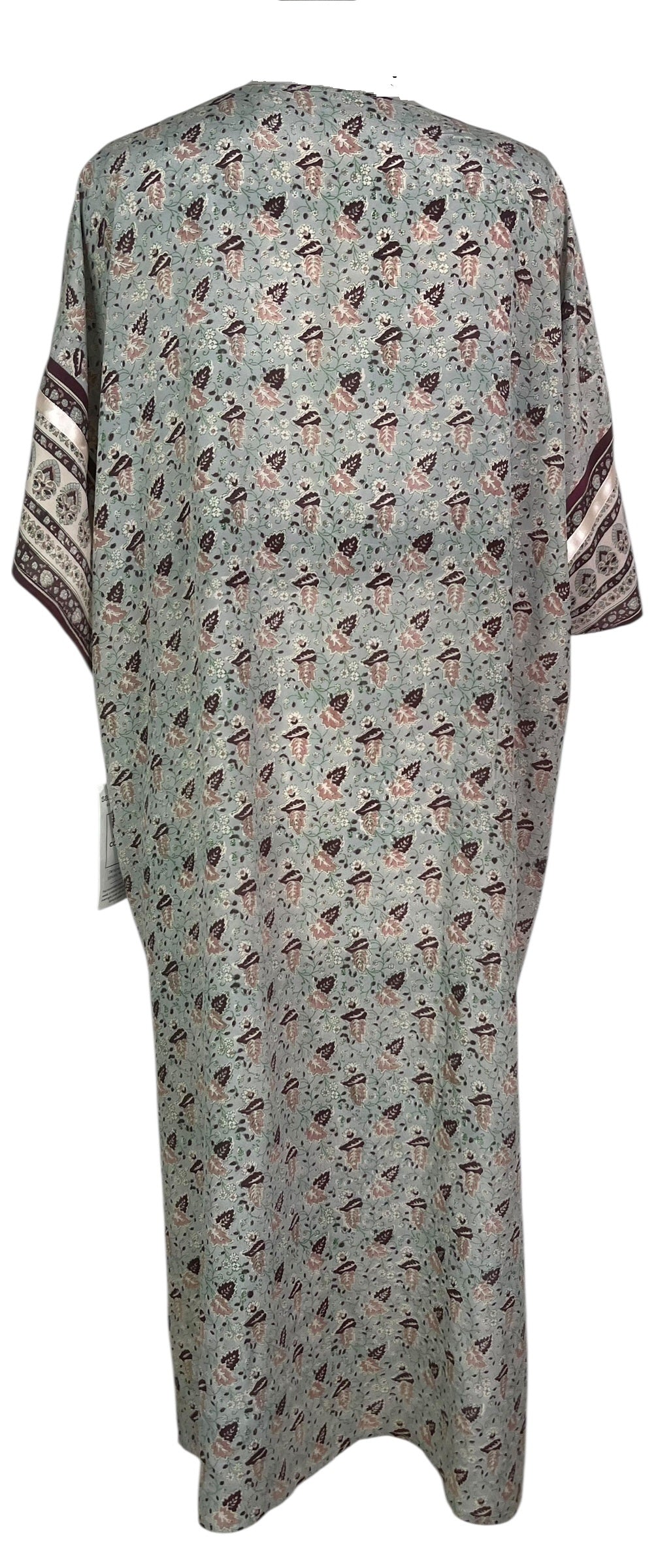 PRC8542 Avatar Long Pure Silk Kimono Sleeved Duster with Belt