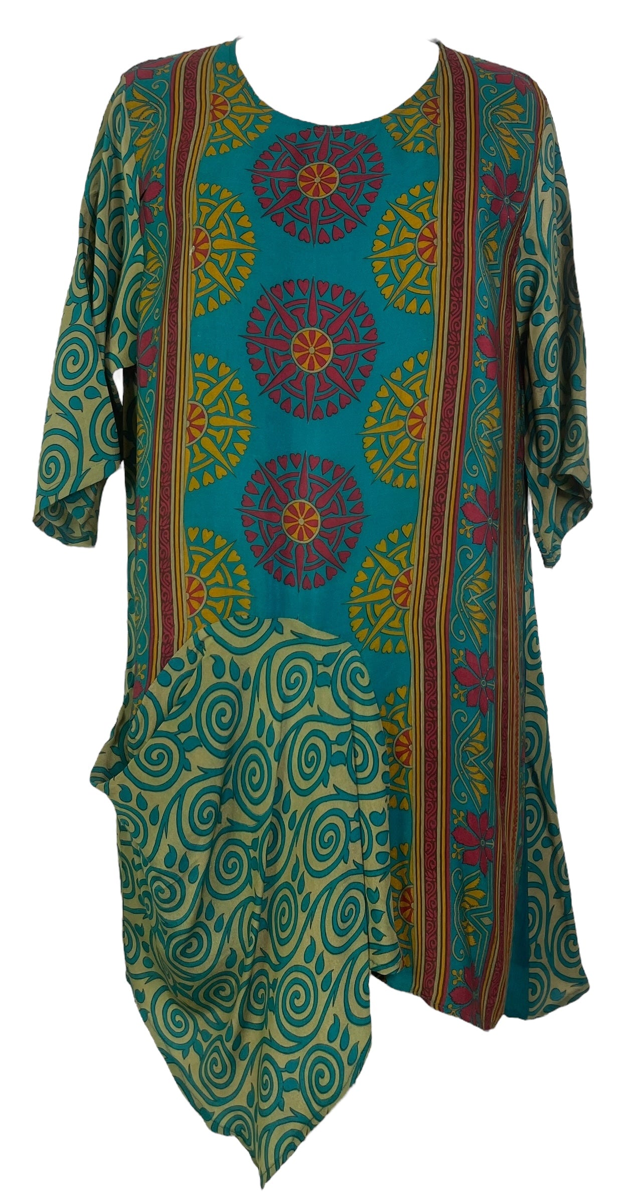 PRC7805 Avatar Pure Silk Self Pocket Tunic Dress