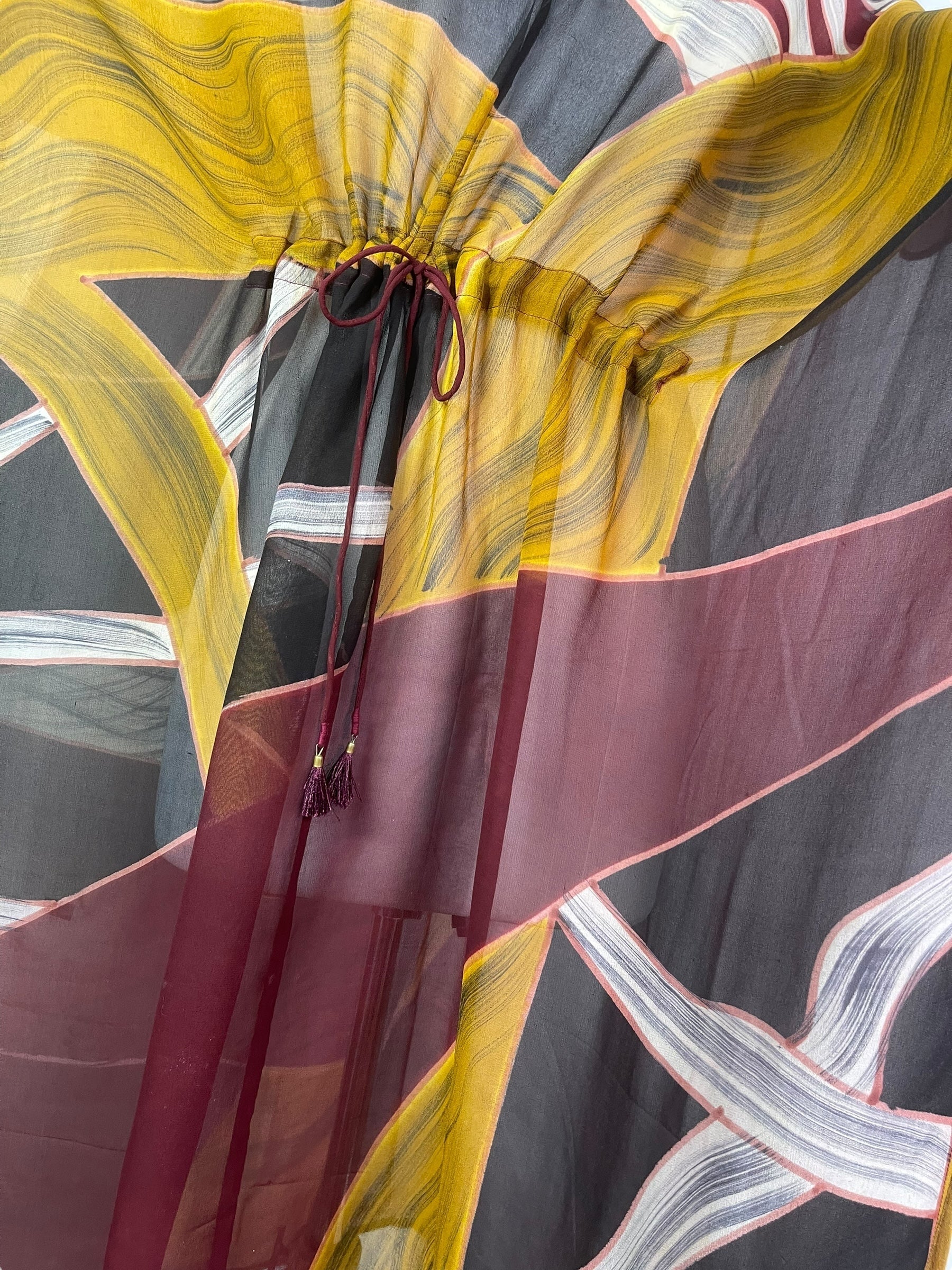 PRG7609 Sheer Wabi Sabi Pure Silk Maxi Kaftan