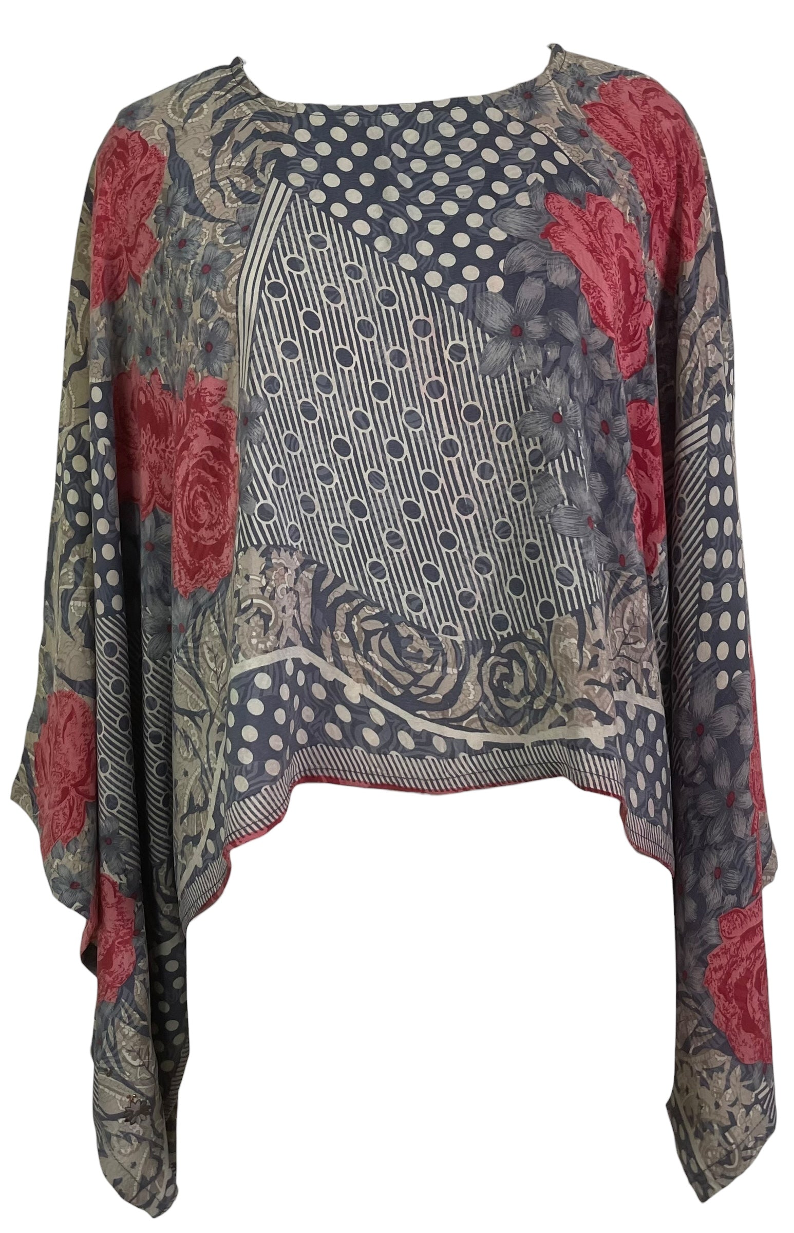 PREVIEW PRC8732 Avatar Pure Silk Kimono-Sleeved Top by MARCH2026 – Handmade ethical Kimono Top from sariKNOTsari using upcycled silk. Designed in Canada for travel and slow fashion, loved from Toronto to LA to Sydney. Featuring Zsiska, Bryn Walker and Artisan Leather coats by Rejean Pepin, Pepin designs