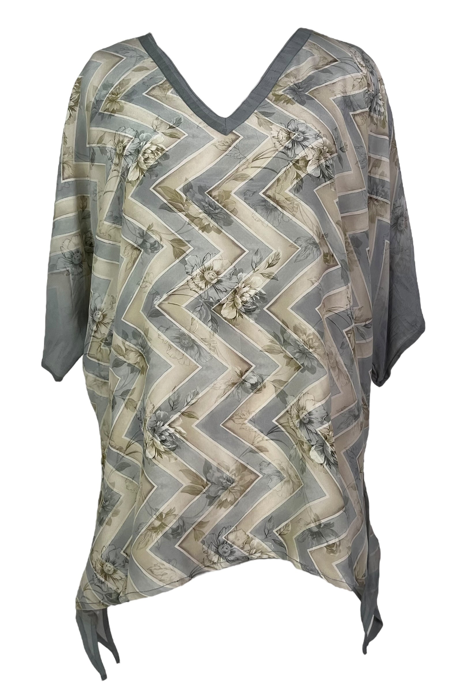 PRC8214 Avatar Pure Silk Long Tunic with Side Ties
