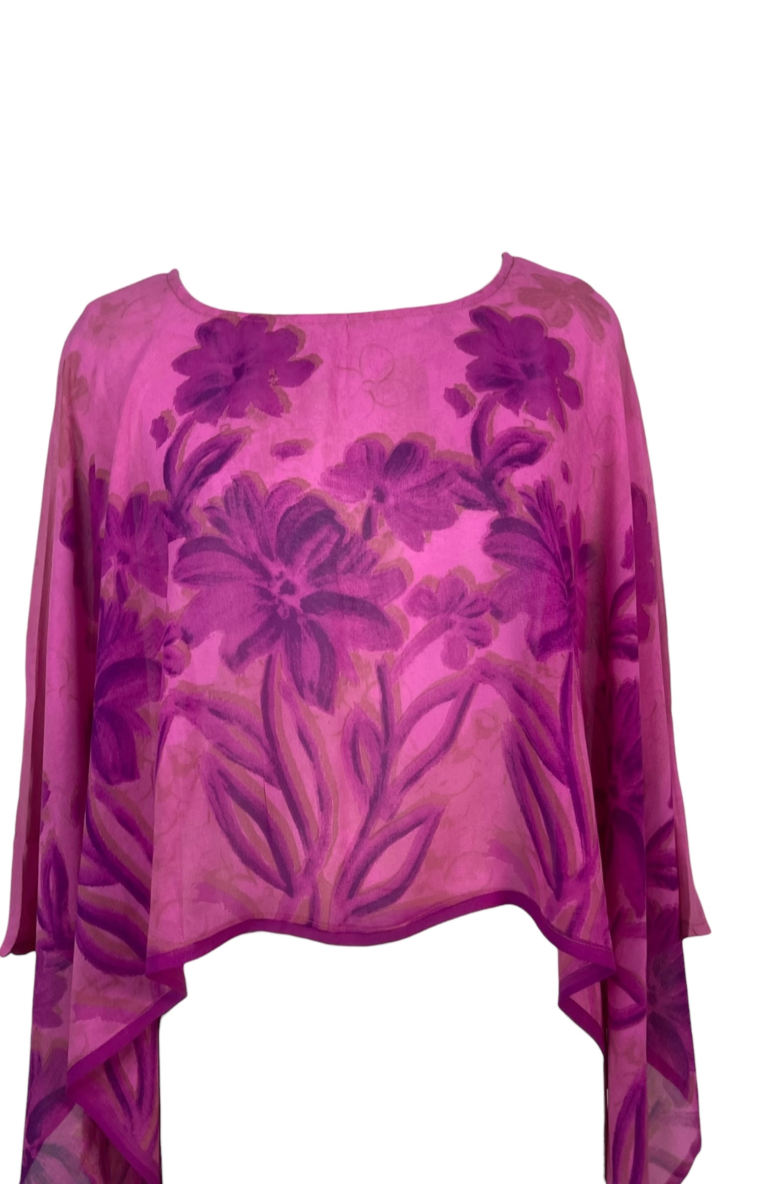 PREVIEW PRG8347 Sheer Avatar Pure Silk Capelet Poncho by FEBRUARY2026 – Handmade ethical Poncho from sariKNOTsari using upcycled silk. Designed in Canada for travel and slow fashion, loved from Toronto to LA to Sydney.