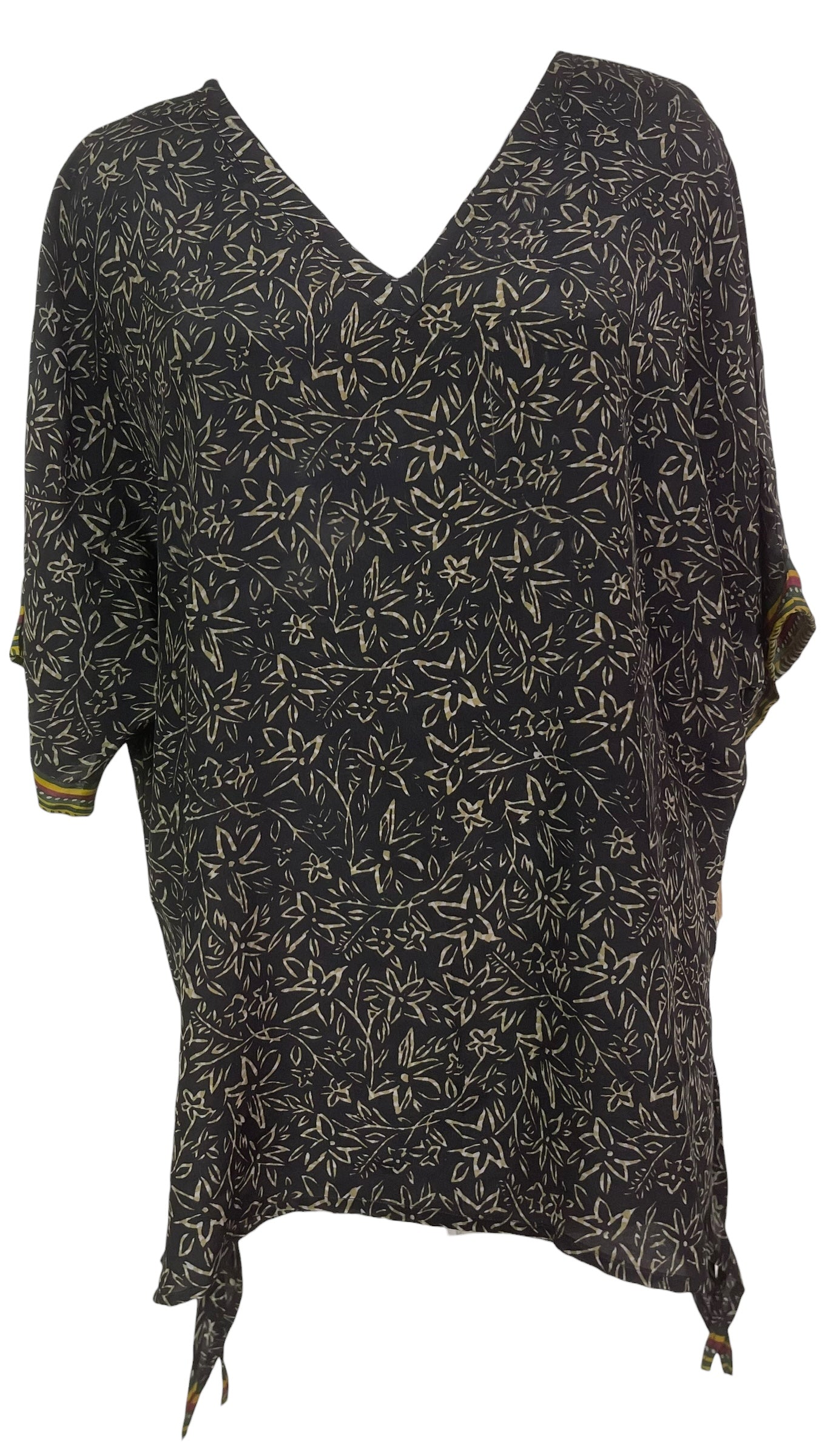 PRC8456 Wabi Sabi Pure Silk Long Tunic with Side Ties