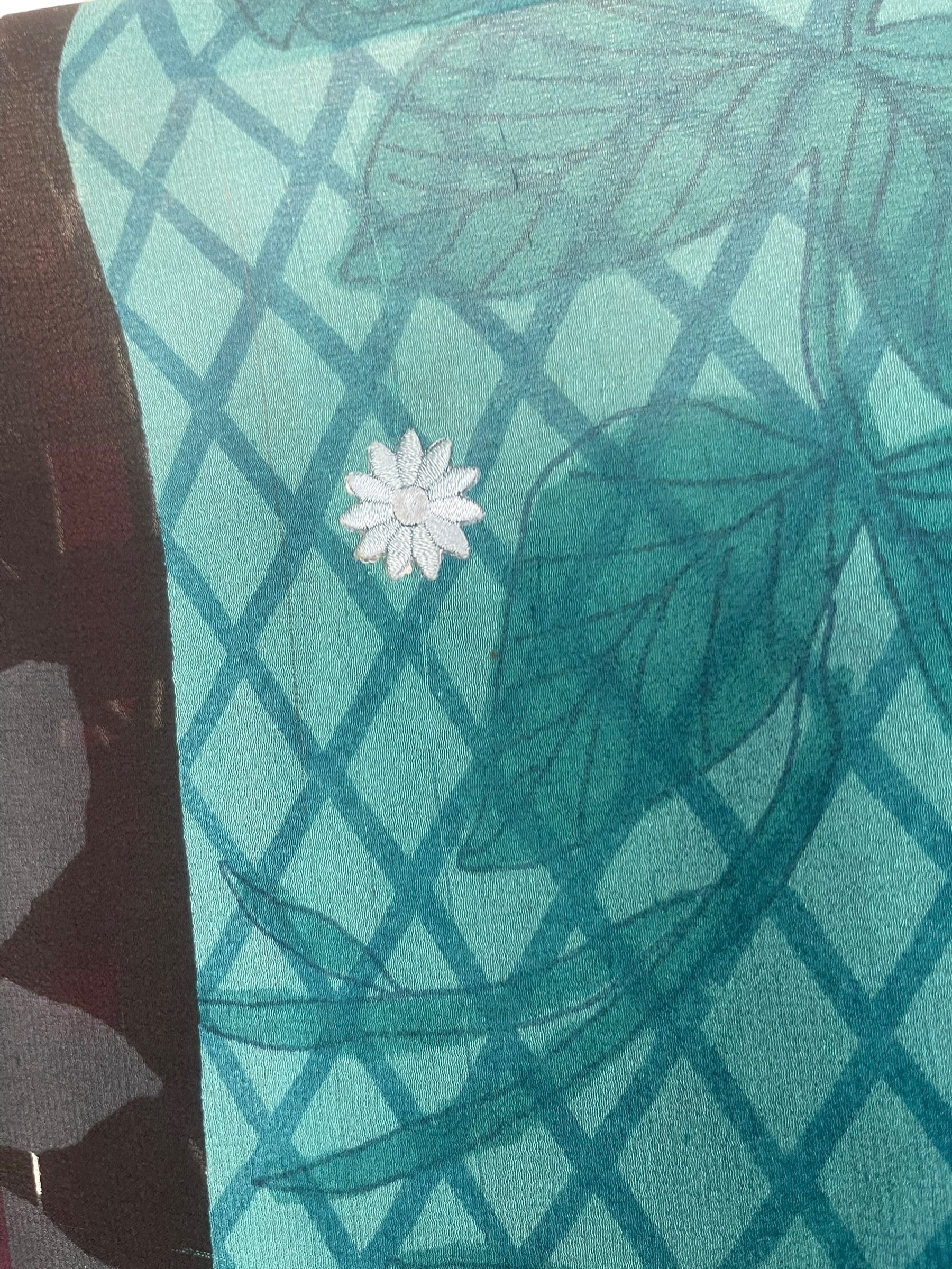 PRG8518 Sheer Wabi Sabi Pure Silk Kimono-Sleeved Top