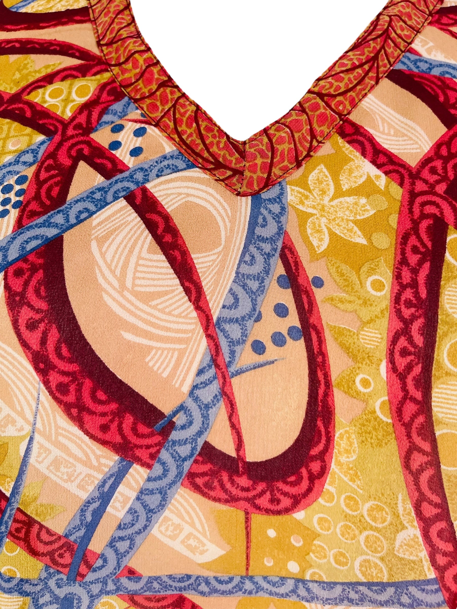 PRG7478 Sheer Avatar Pure Silk Midi Length Kaftan