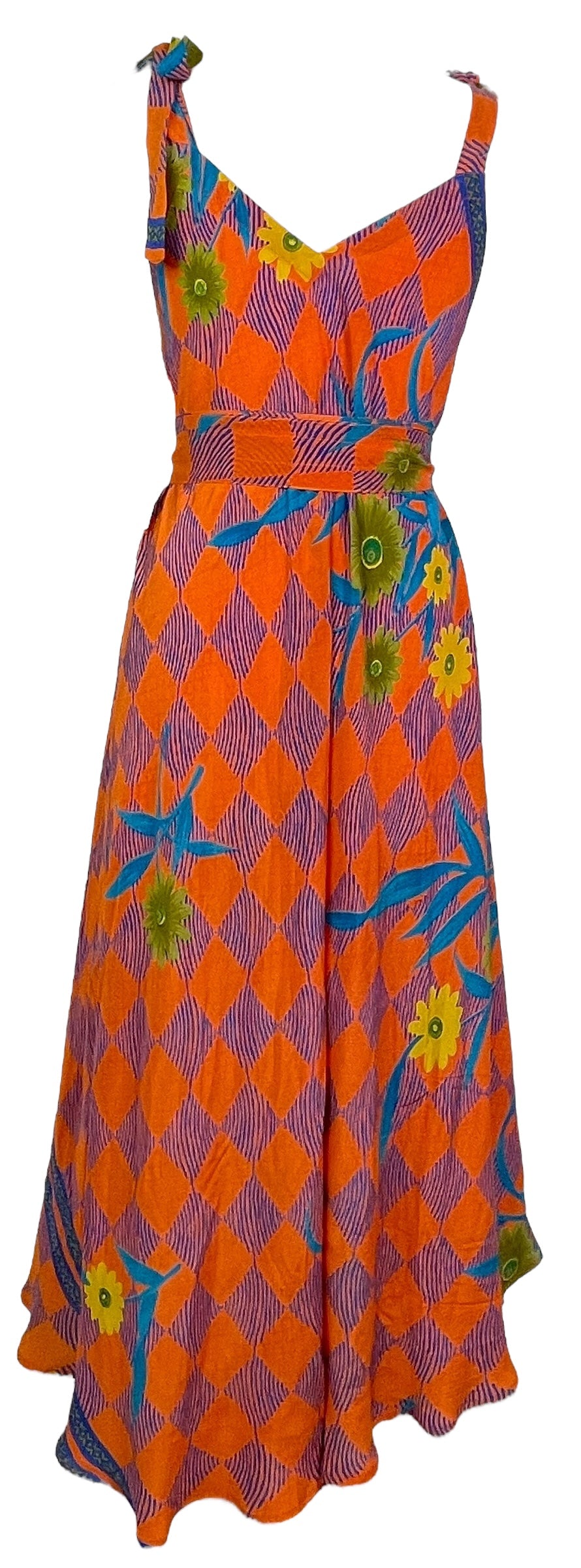 PRC7673 Avatar Pure Silk Maxi Dress with Belt