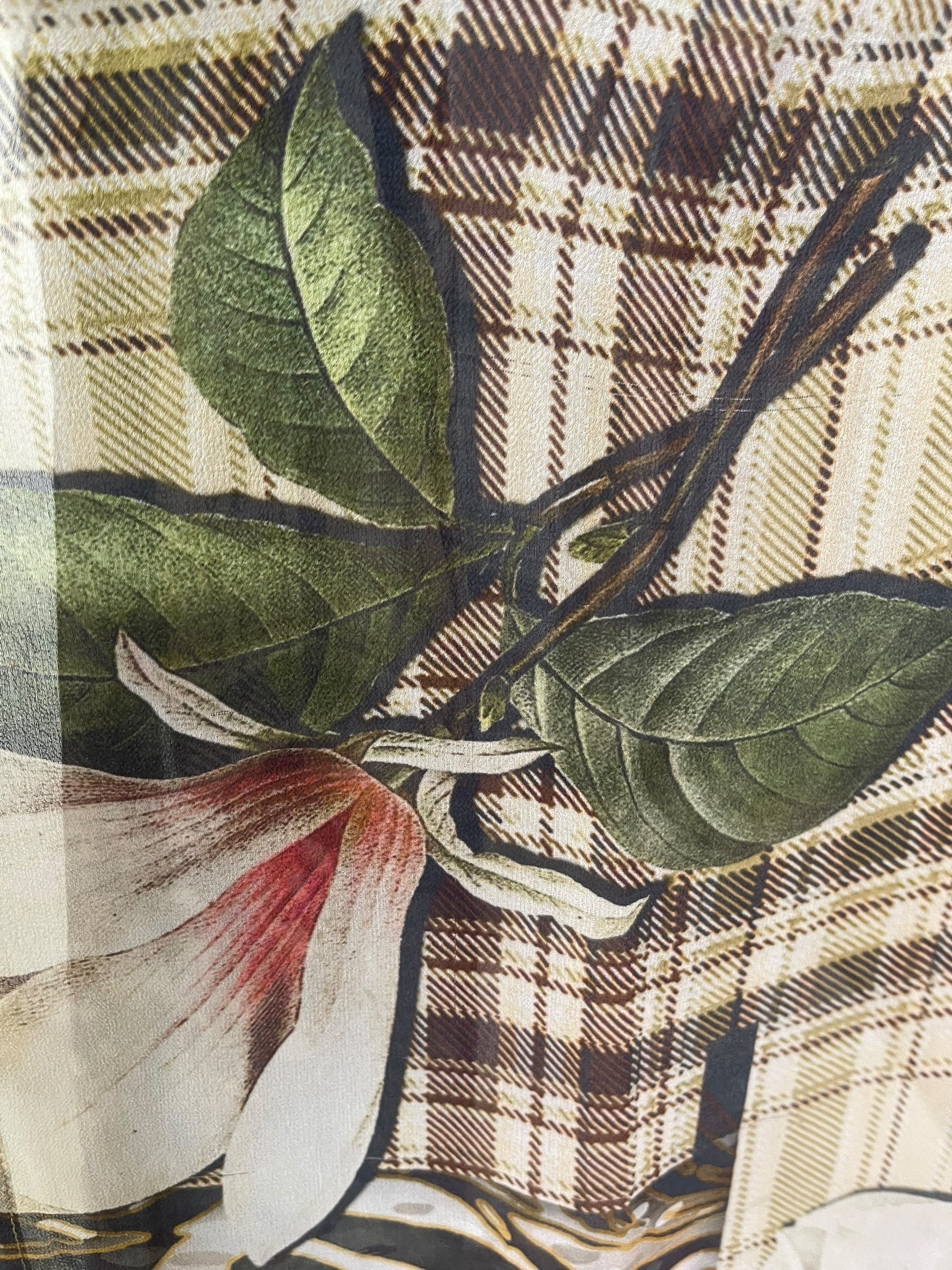 PRG7626 Sheer Avatar Long Pure Silk Kimono Sleeved Duster with Belt