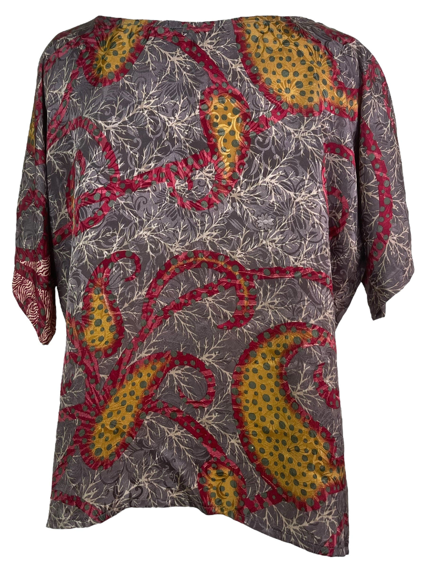 PRS7974 Avatar Pure Silk Satin Side Slit Top