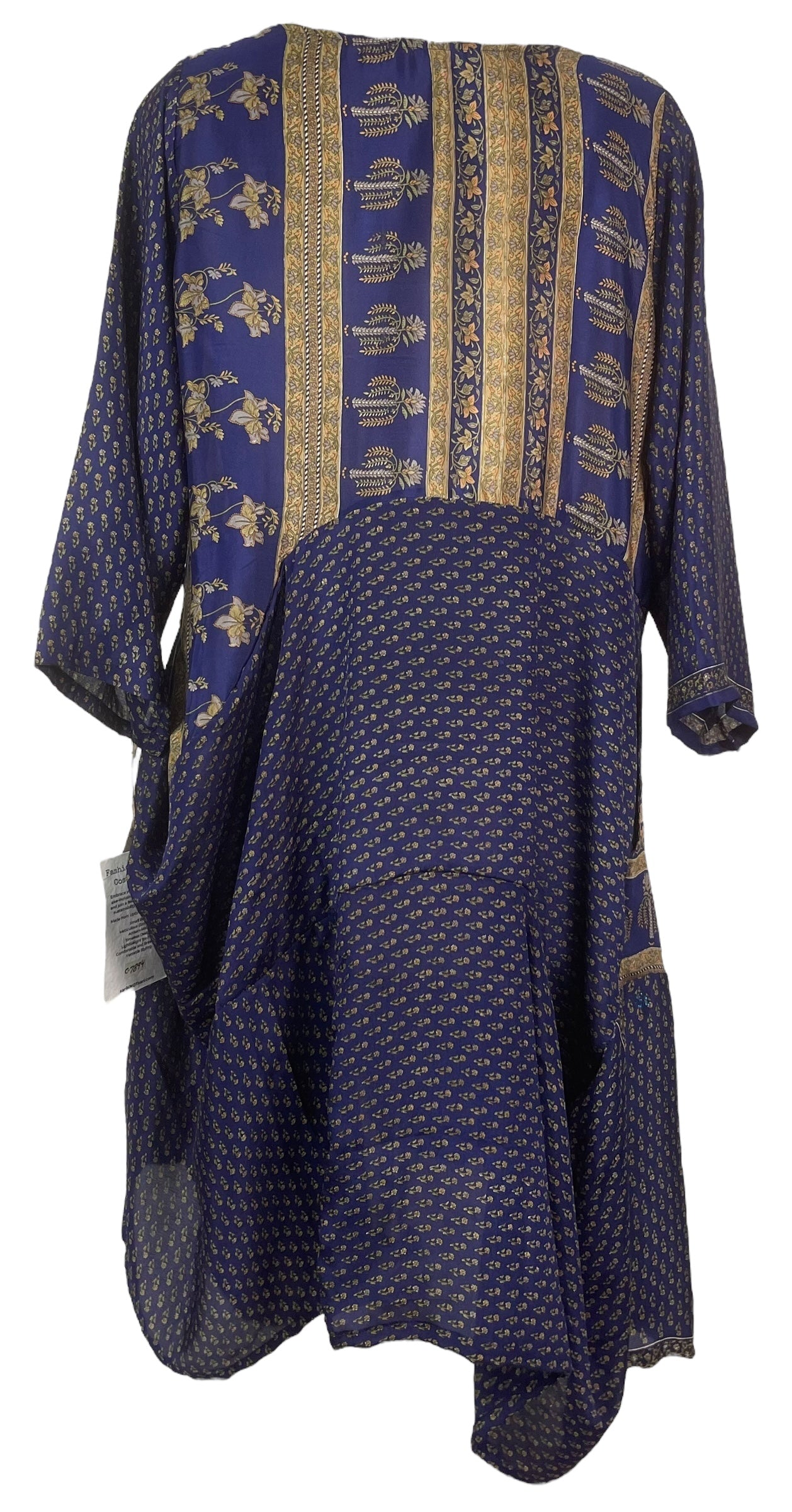 PRC7894 Avatar Pure Silk Sculptural Long Tunic Dress