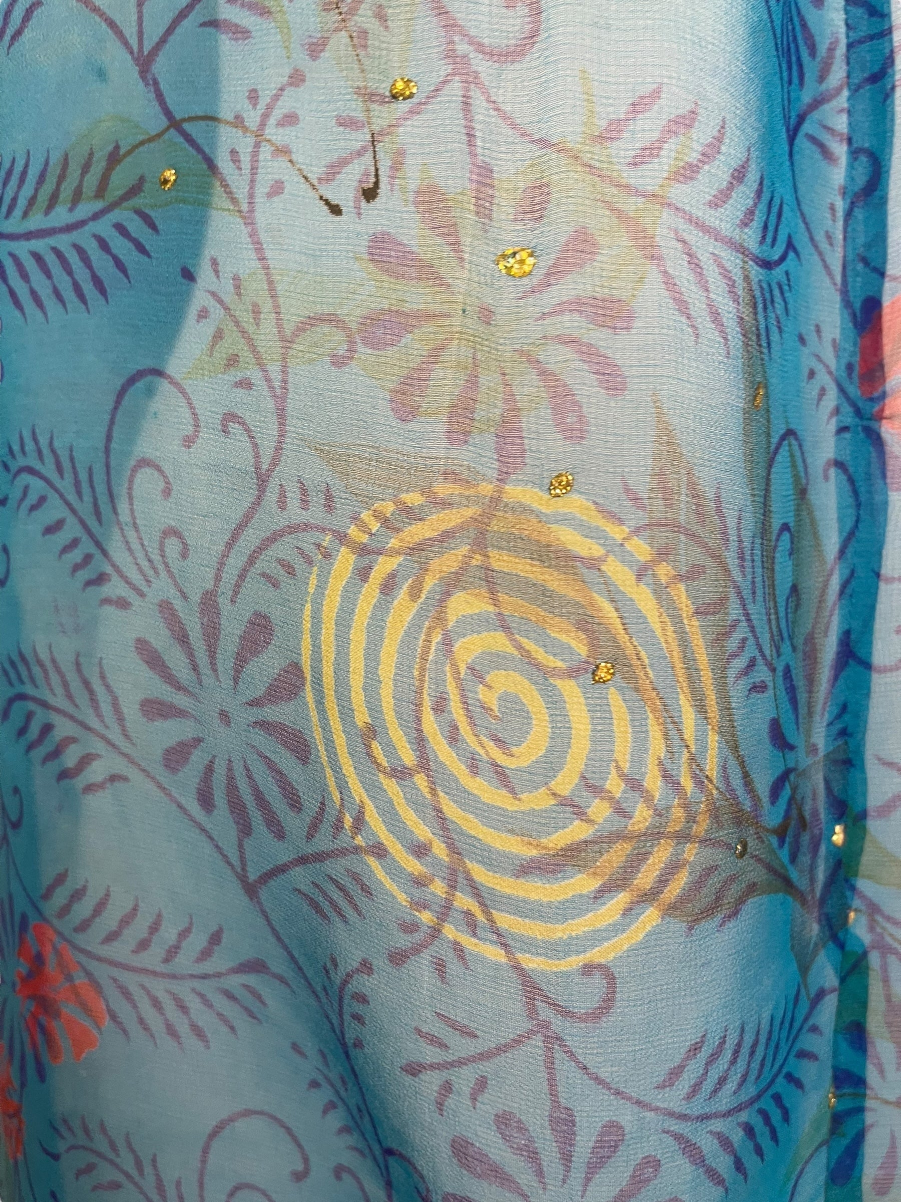 PRG7780 Sheer Avatar Pure Silk Self Pocket Tunic Dress