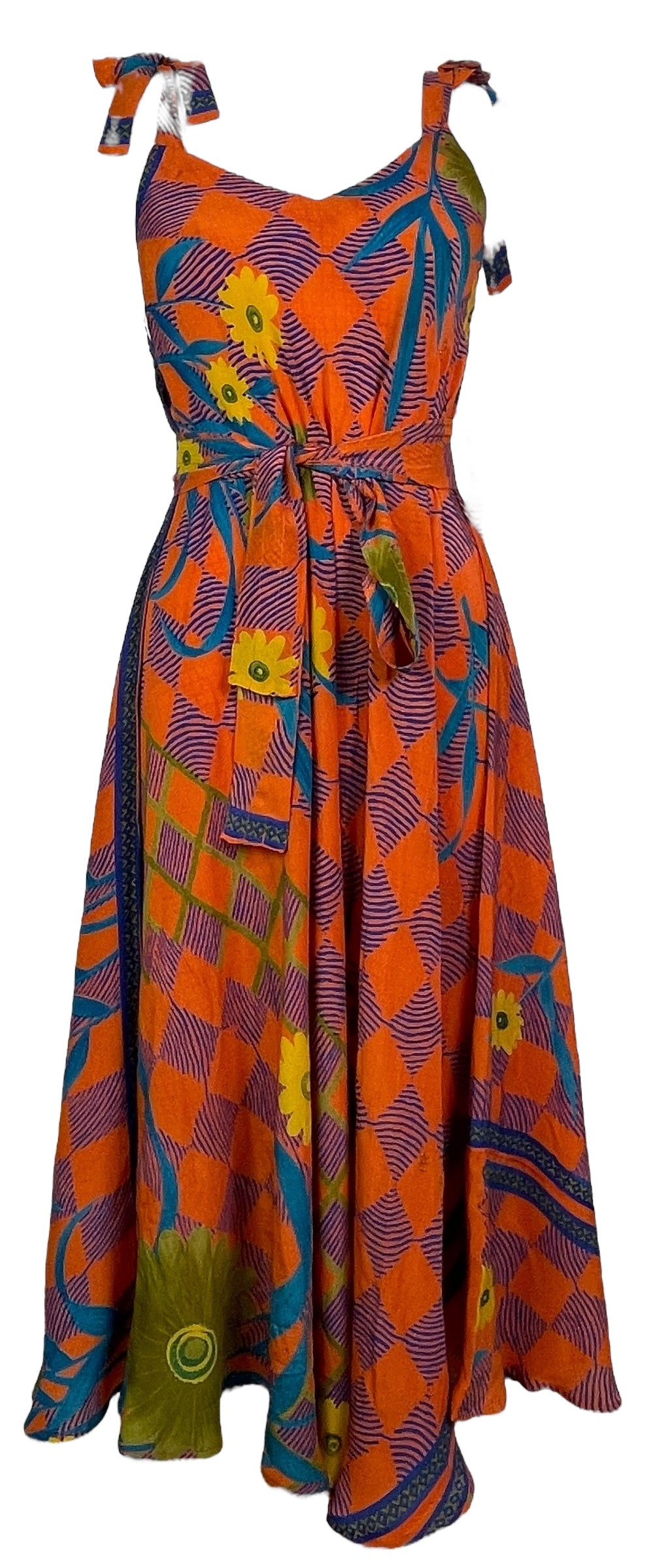 PRC7673 Avatar Pure Silk Maxi Dress with Belt