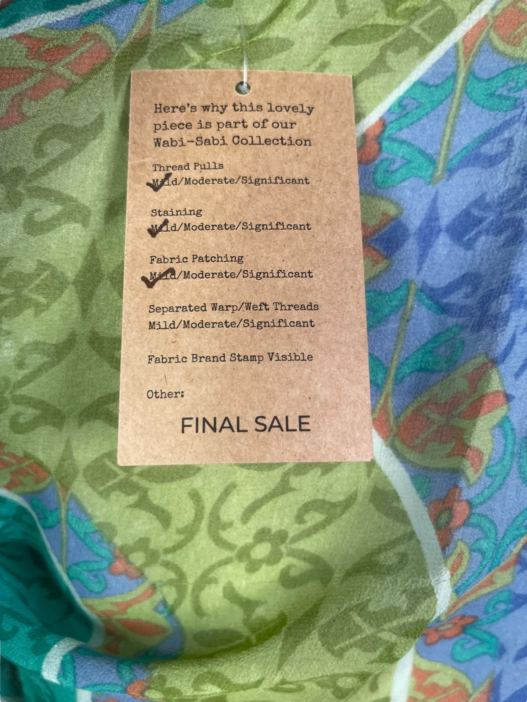 PRG7363 Sheer Wabi Sabi Pure Silk Short Kaftan Tunic Without Slits