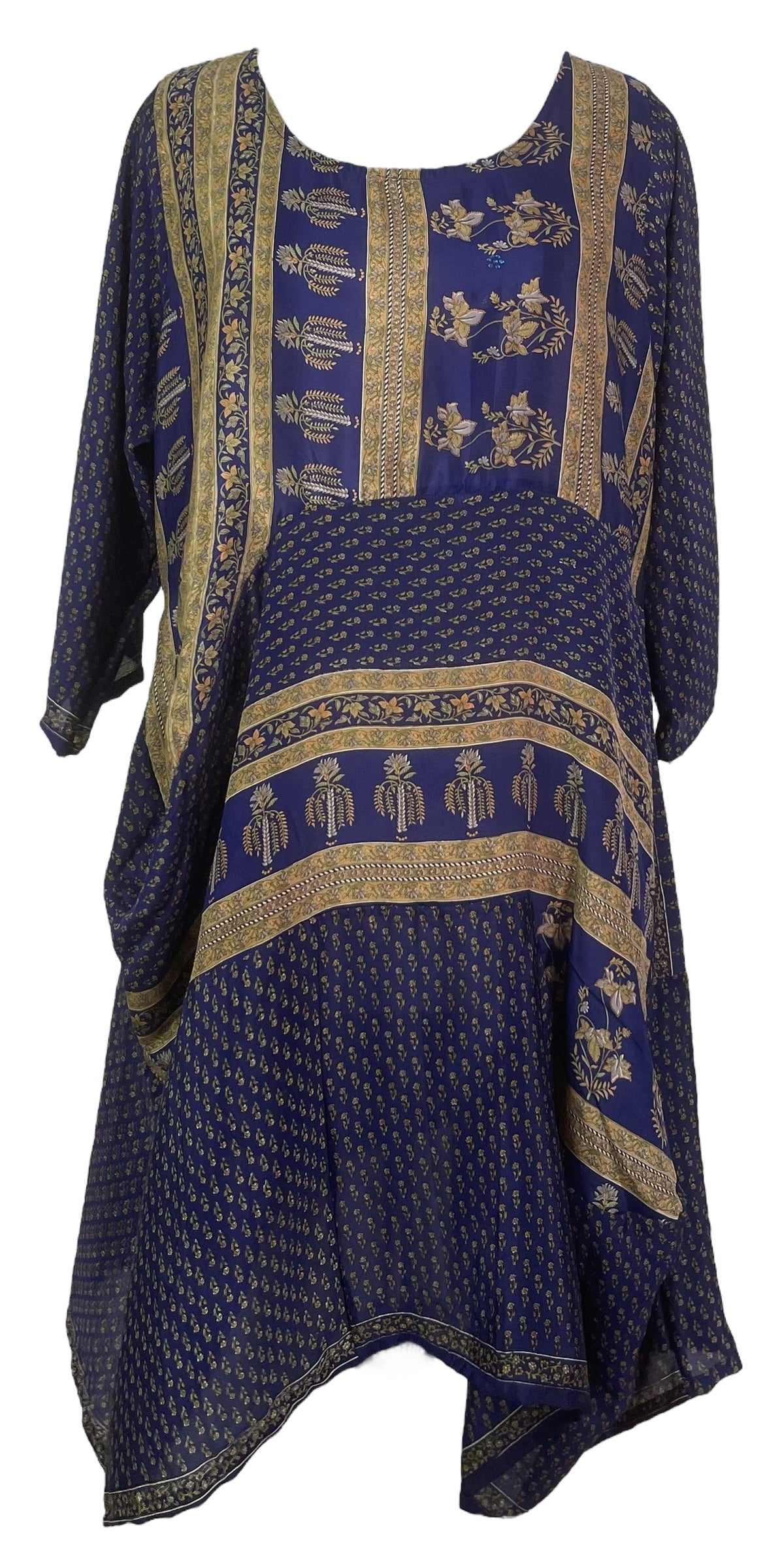 PRC7894 Avatar Pure Silk Sculptural Long Tunic Dress