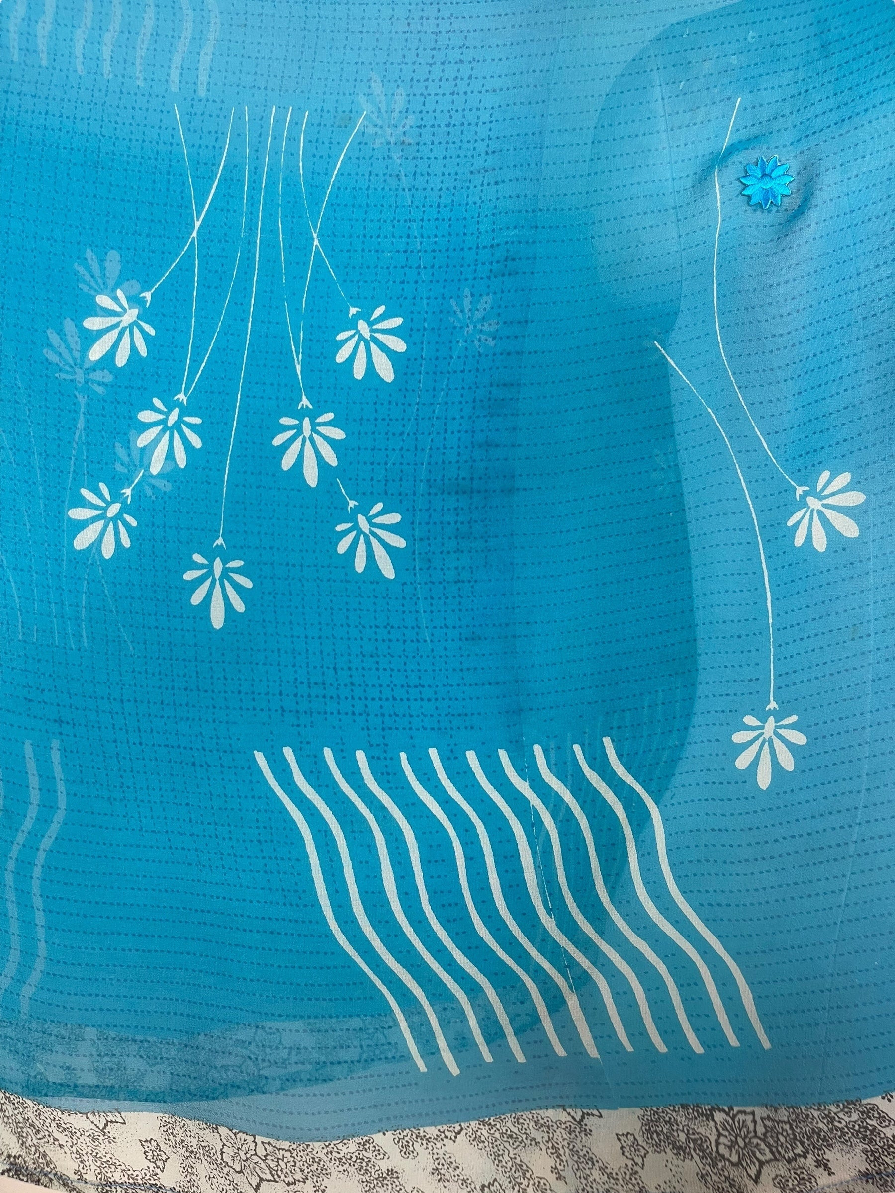 PREVIEW PRG7905 Sheer Pure Silk Wabi Sabi Capelet Poncho by DECEMBER2025 – Handmade ethical Poncho from sariKNOTsari using upcycled silk. Designed in Canada for travel and slow fashion, loved from Toronto to LA to Sydney.