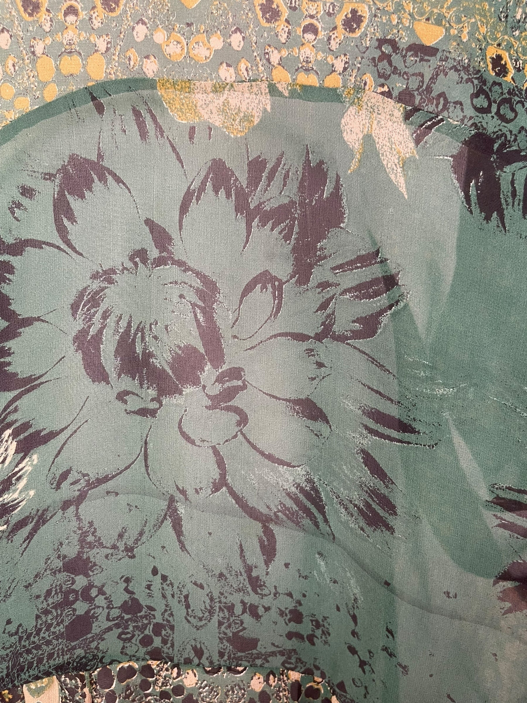 PRG7907 Sheer Avatar Pure Silk Sculptural Long Tunic Dress