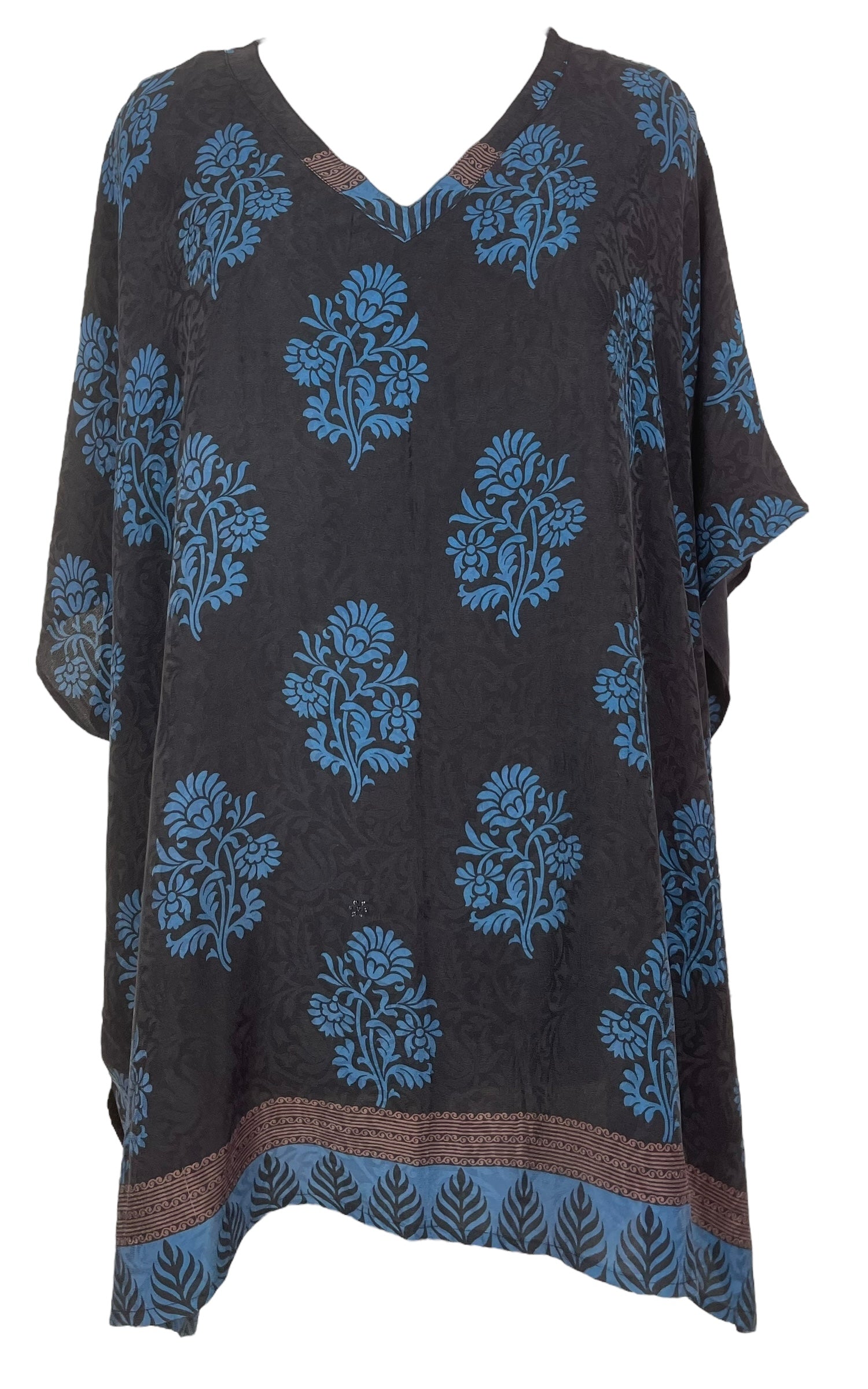 PRC8022 Avatar Pure Silk Short Kaftan Tunic with Slits