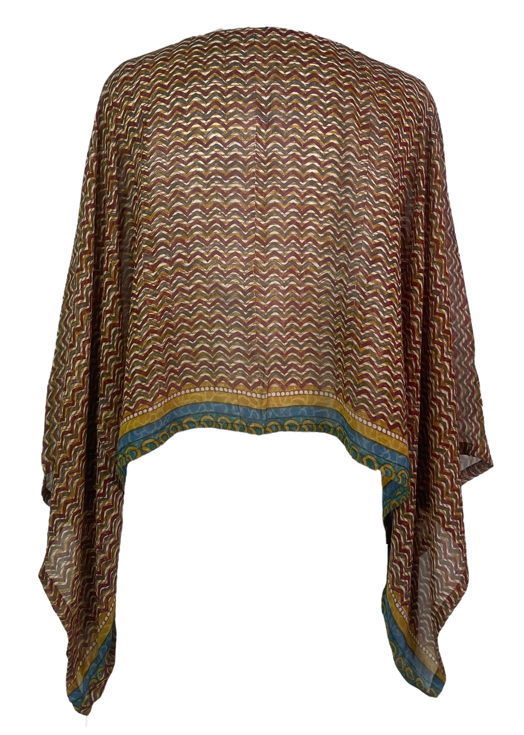 PREVIEW PRG8108 Sheer Avatar Pure Silk Kimono-Sleeved Top by DECEMBER2025 – Handmade ethical Kimono Top from sariKNOTsari using upcycled silk. Designed in Canada for travel and slow fashion, loved from Toronto to LA to Sydney.