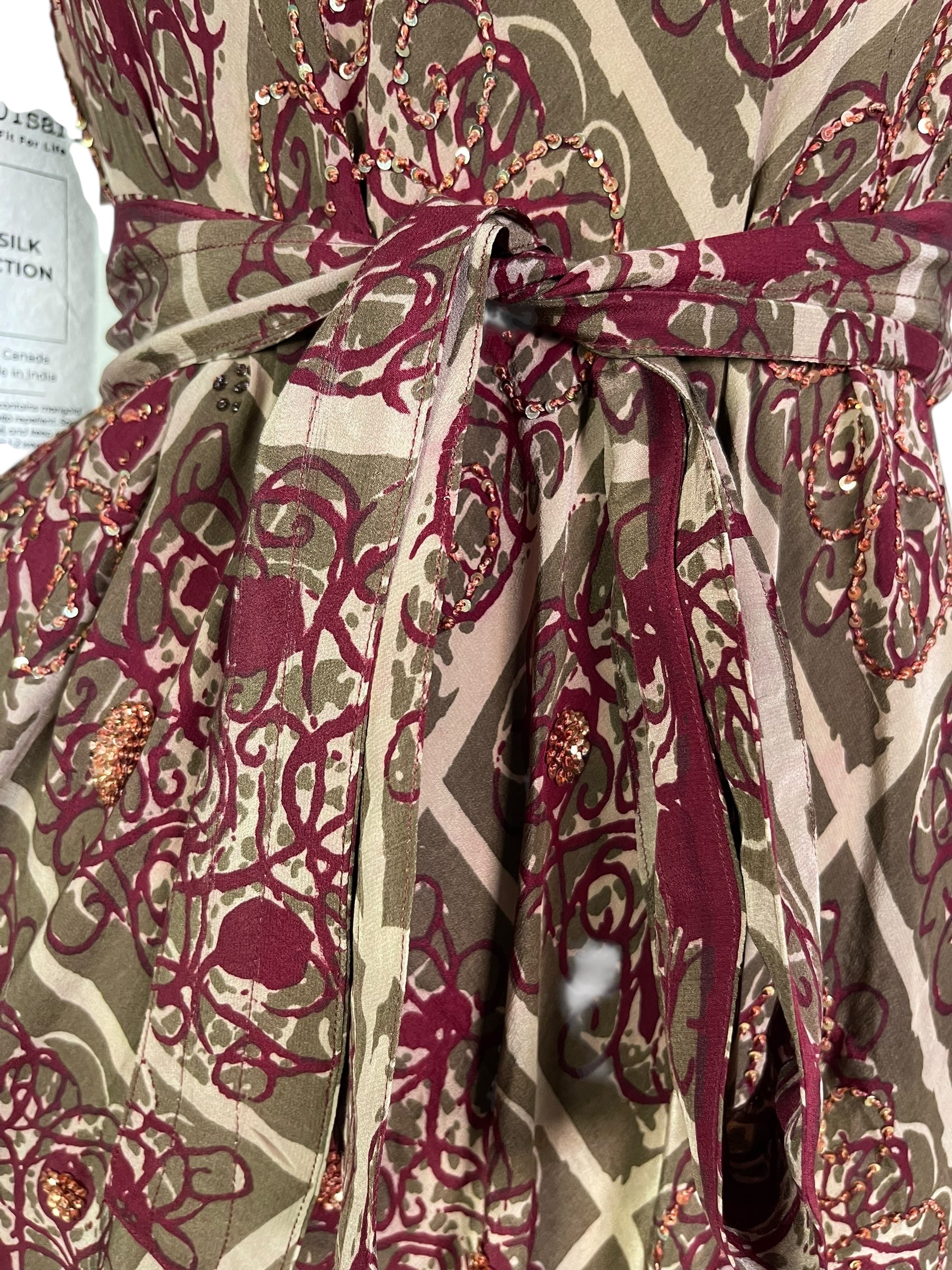 PRC7229 Avatar Pure Silk Maxi Dress with Belt