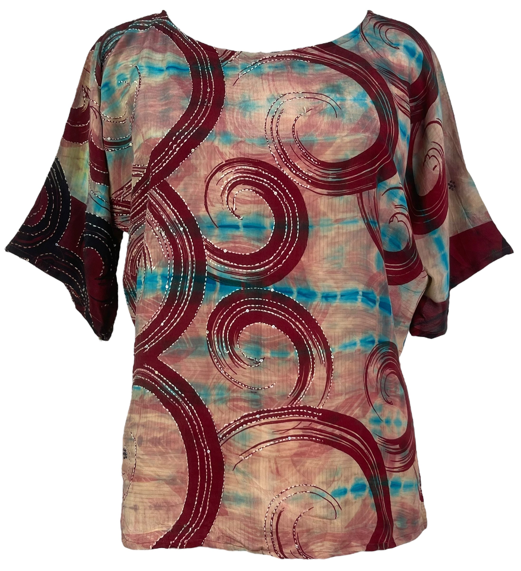 DEEANNS PRC7836 Avatar Pure Silk Side Slit Top