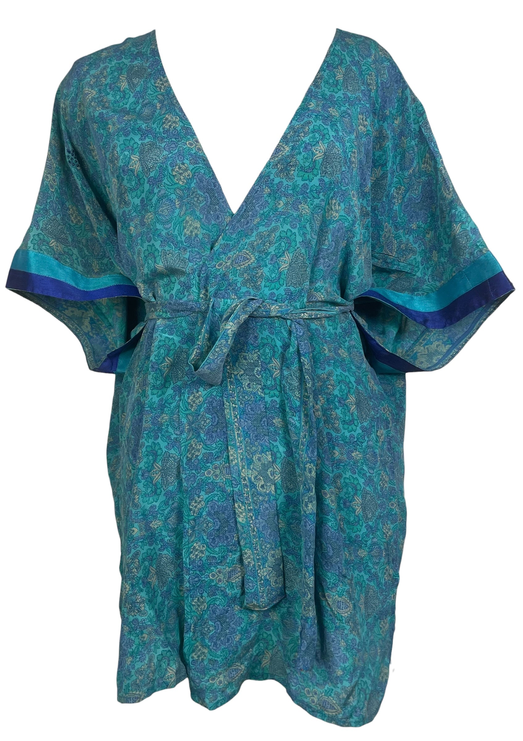 PRC8498 Avatar Pure Silk Kimono-Sleeved Jacket with Belt