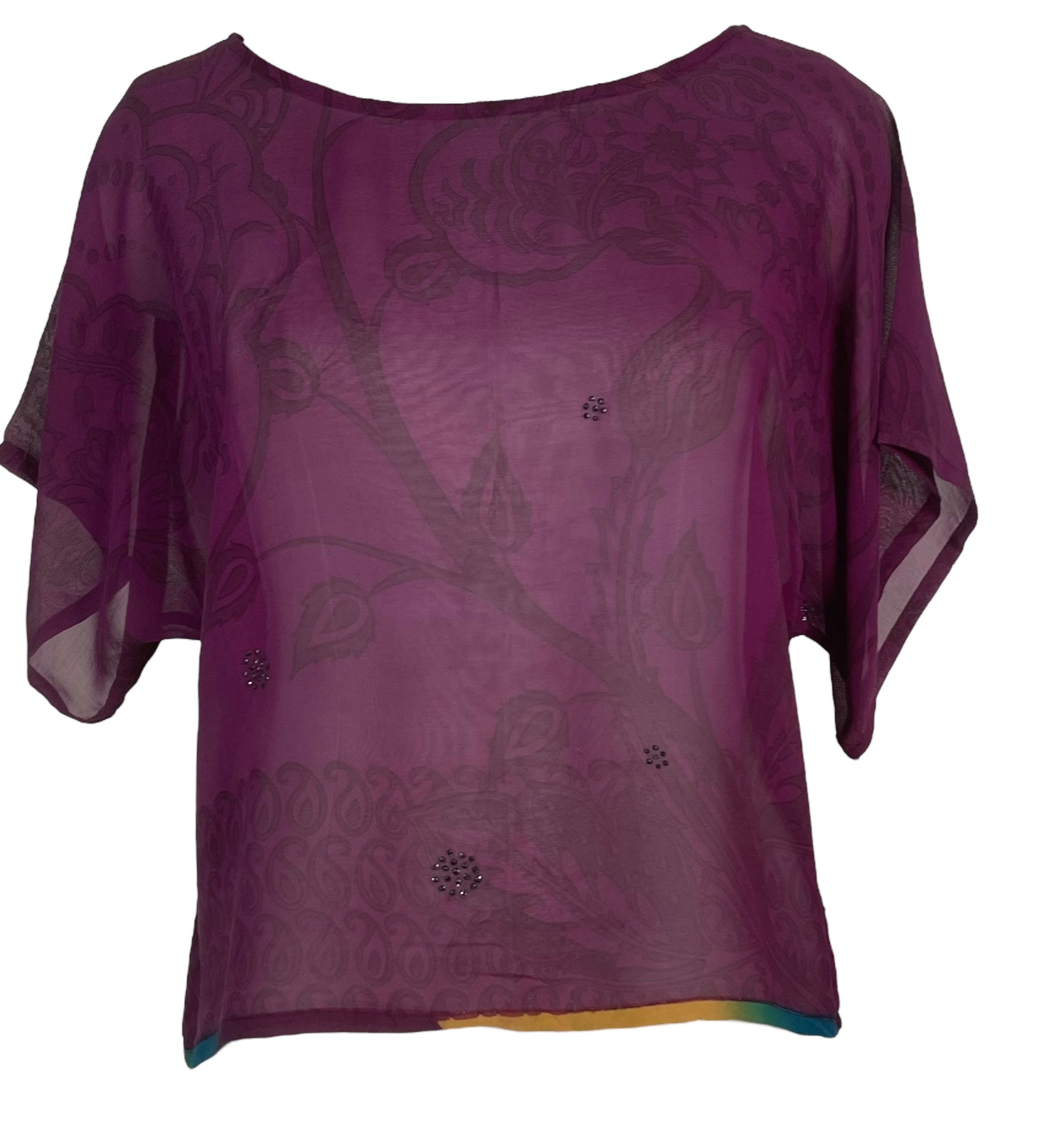 PRG7606 Sheer Avatar Pure Silk Boxy Top