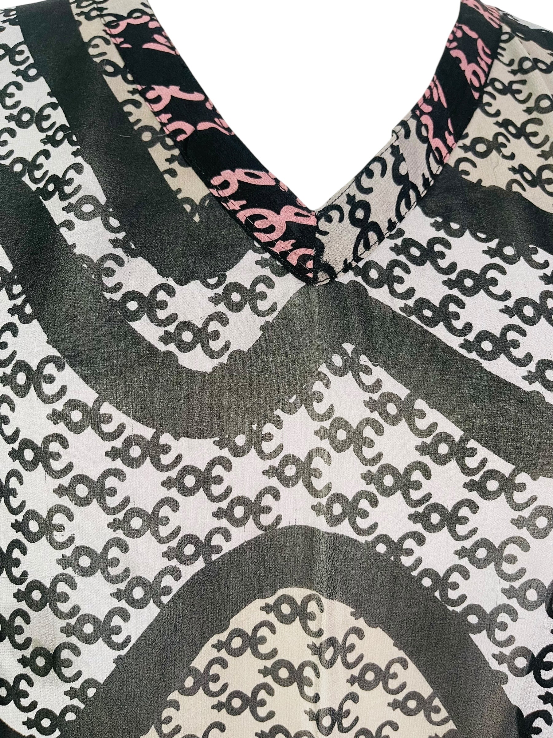 PRG7339 Sheer Wabi Sabi Pure Silk Midi Length Kaftan