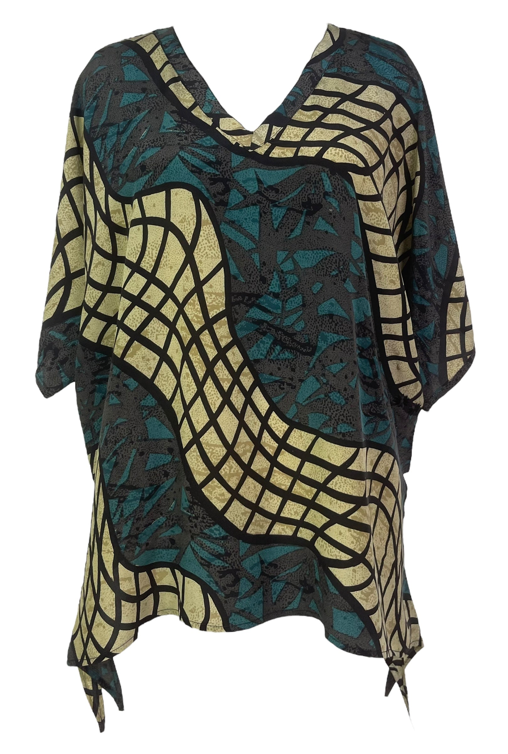 PRC8211 Avatar Pure Silk Long Tunic with Side Ties
