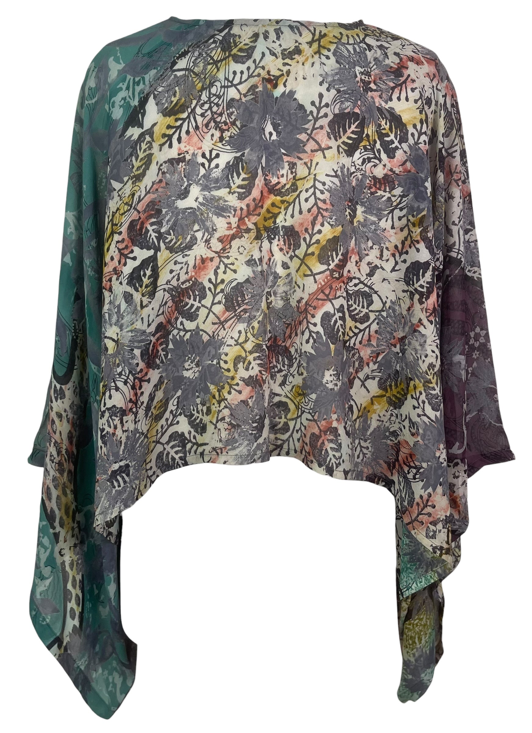 PREVIEW PRG8521 Sheer  Wabi Sabi Pure Silk Kimono-Sleeved Top