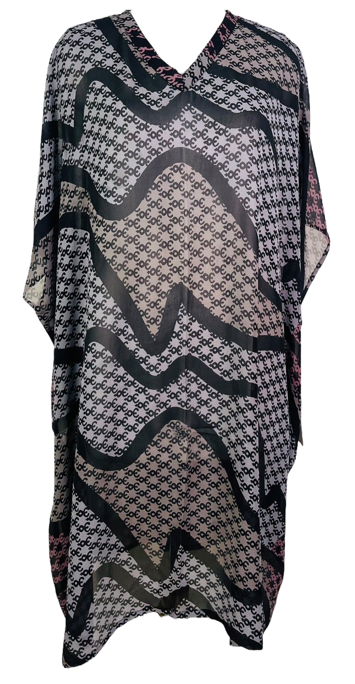 PRG7339 Sheer Wabi Sabi Pure Silk Midi Length Kaftan